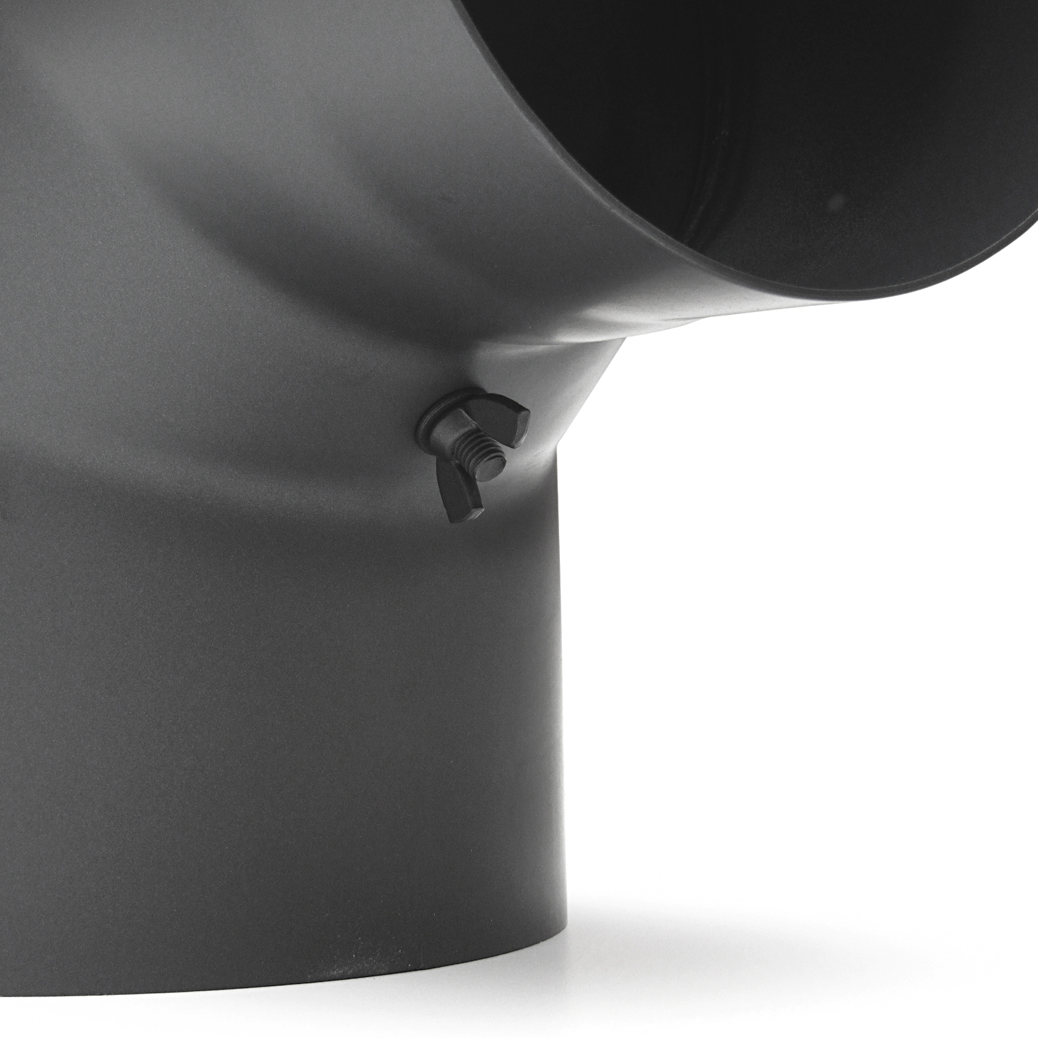 Coude de conduit de fumée Raik / Tuyau de poêle 160mm - 90° avec ouverture de nettoyage gris fonte