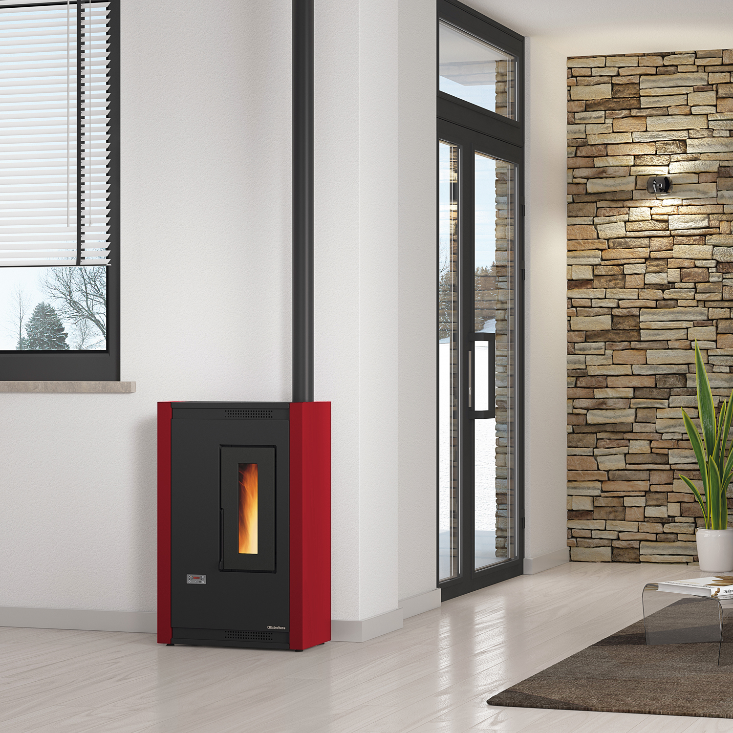 Extraflame Luisella 5.0 poêle à granulés Bordeaux