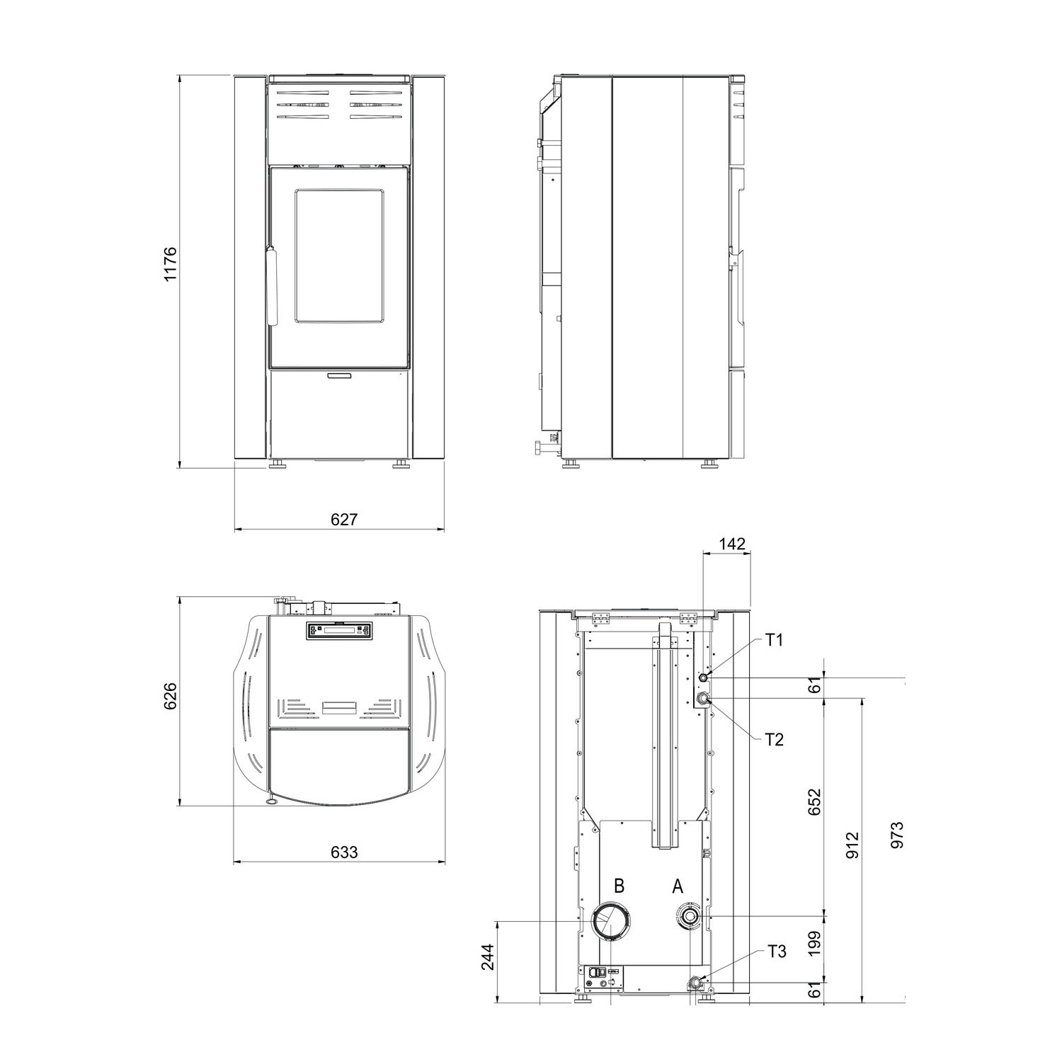 Extraflame RAFFAELLA IDRO H15 5.0.16 - Blanc poêle à granulés bouilleur