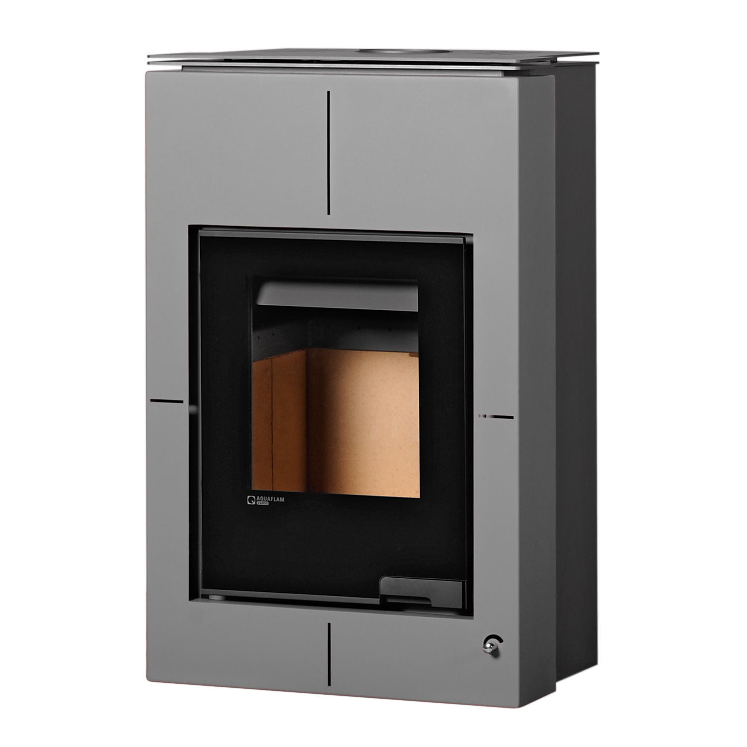 Aquaflam Vario Saporo Manuel Poêle à bois avec échangeur d'eau Gris 11/7 kW