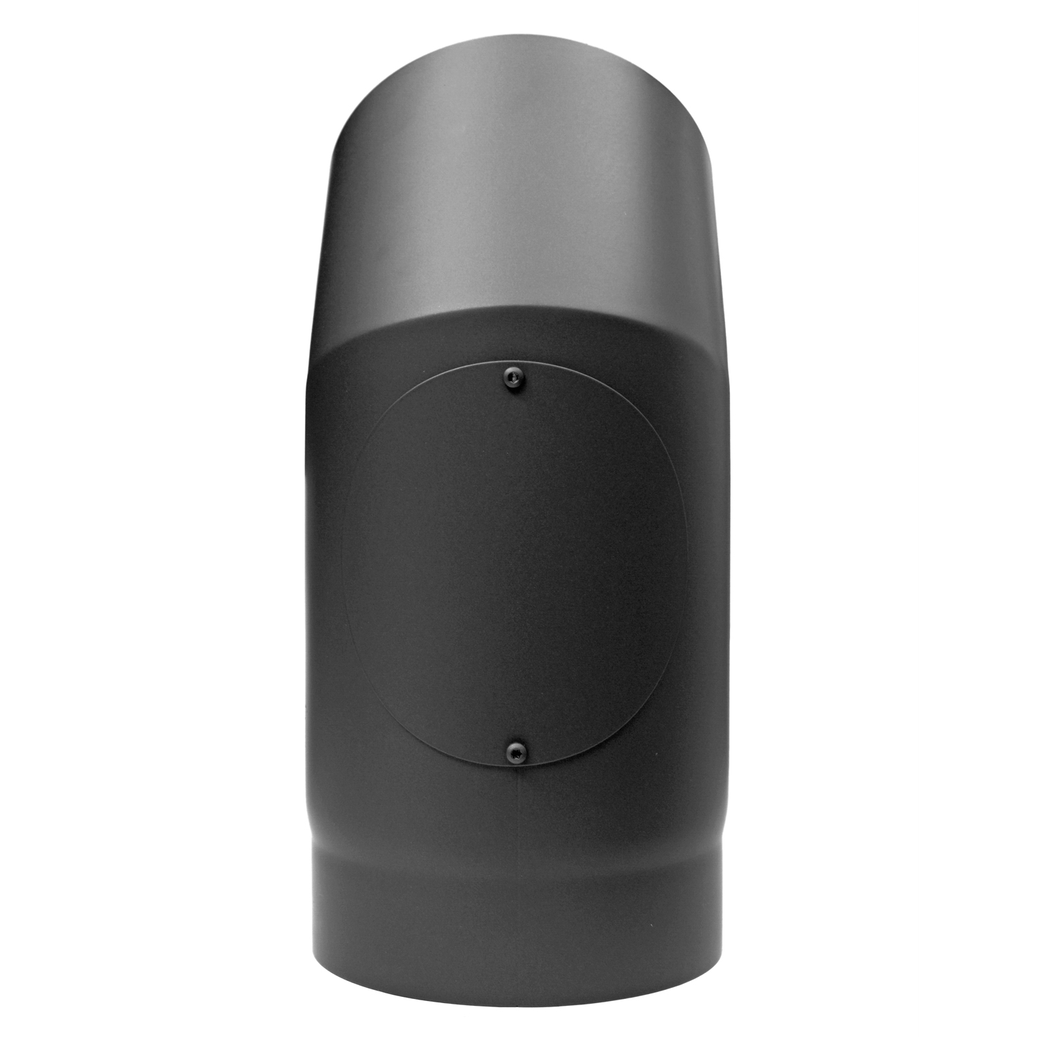 Coude de conduit de fumée / Tuyau de poêle Izoker double paroi avec isolation, diamètre 150 mm, 45°, noir, avec ouverture de nettoyage. Coude de conduit de fumée / Tuyau de poêle Izoker double paroi avec isolation, diamètre 150 mm, 45°, noir, avec ouverture de nettoyage.