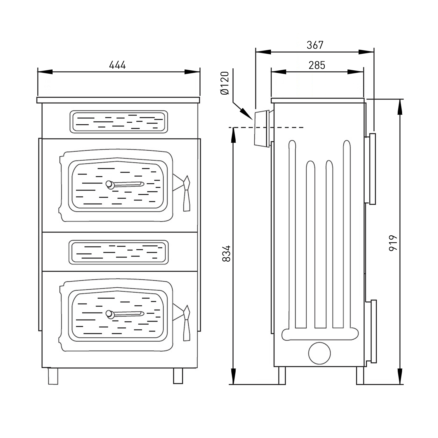 Wamsler 10981-WO poêle d’atelier noir