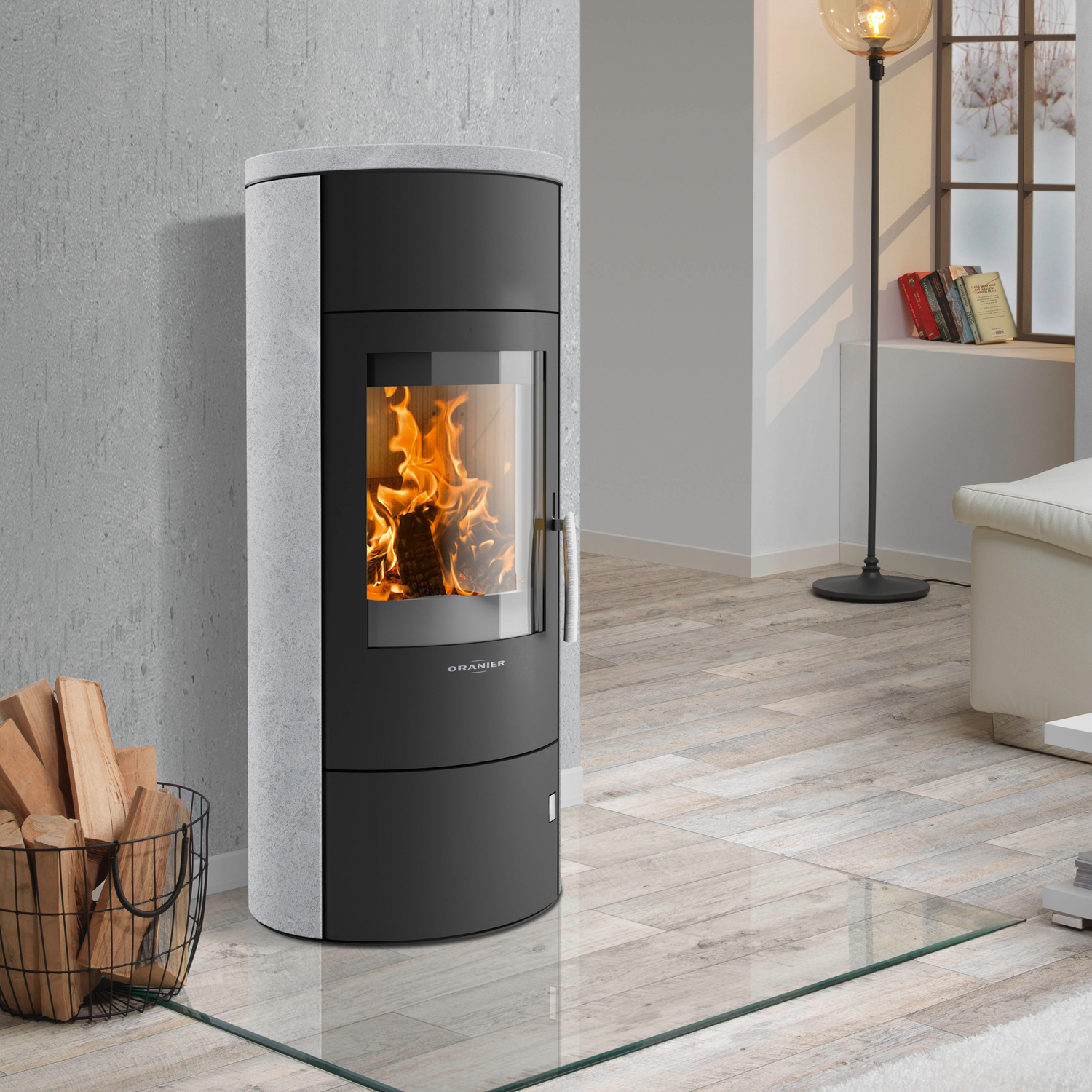 Oranier Polar W+ 2.0 Poêle à bois Acier Noir / Pierre ollaire