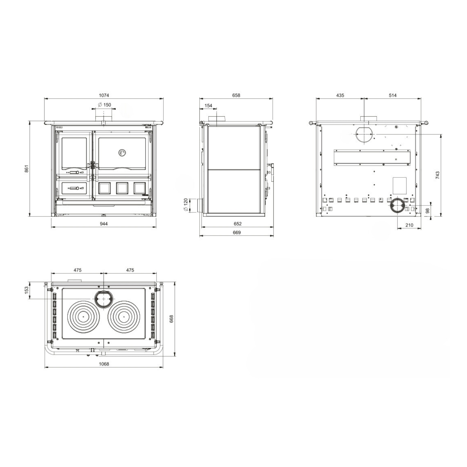 La Nordica Rosa XXL 16 cuisinière à bois pierre naturelle