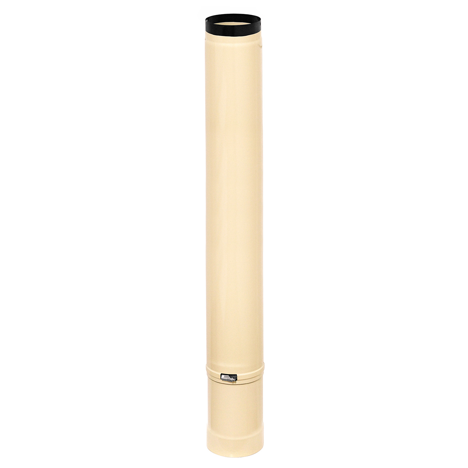 Tube de raccordement / Tuyau de poêle émaillé 150 mm - Longueur 1000 mm Tube télescopique Ivoire