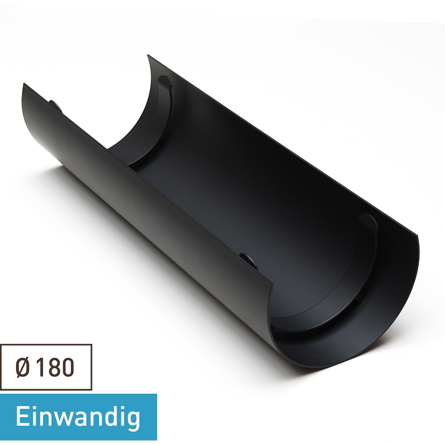 Raik Basic écran thermique 180mm noir L : 460mm pour tuyau de fumée / conduit de fumée