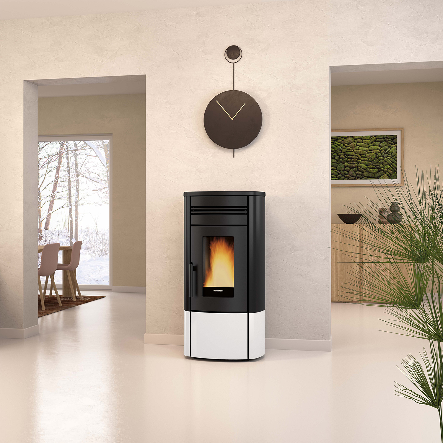 Extraflame Evolution Line Noris Plus poêle à granulés acier blanc