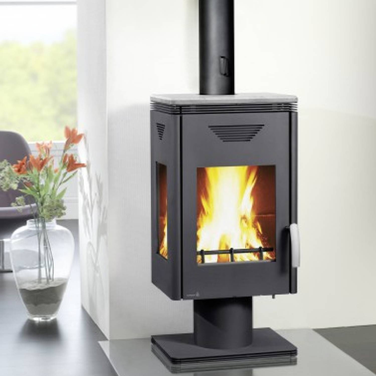 Wamsler poêle à bois « Trion » gris