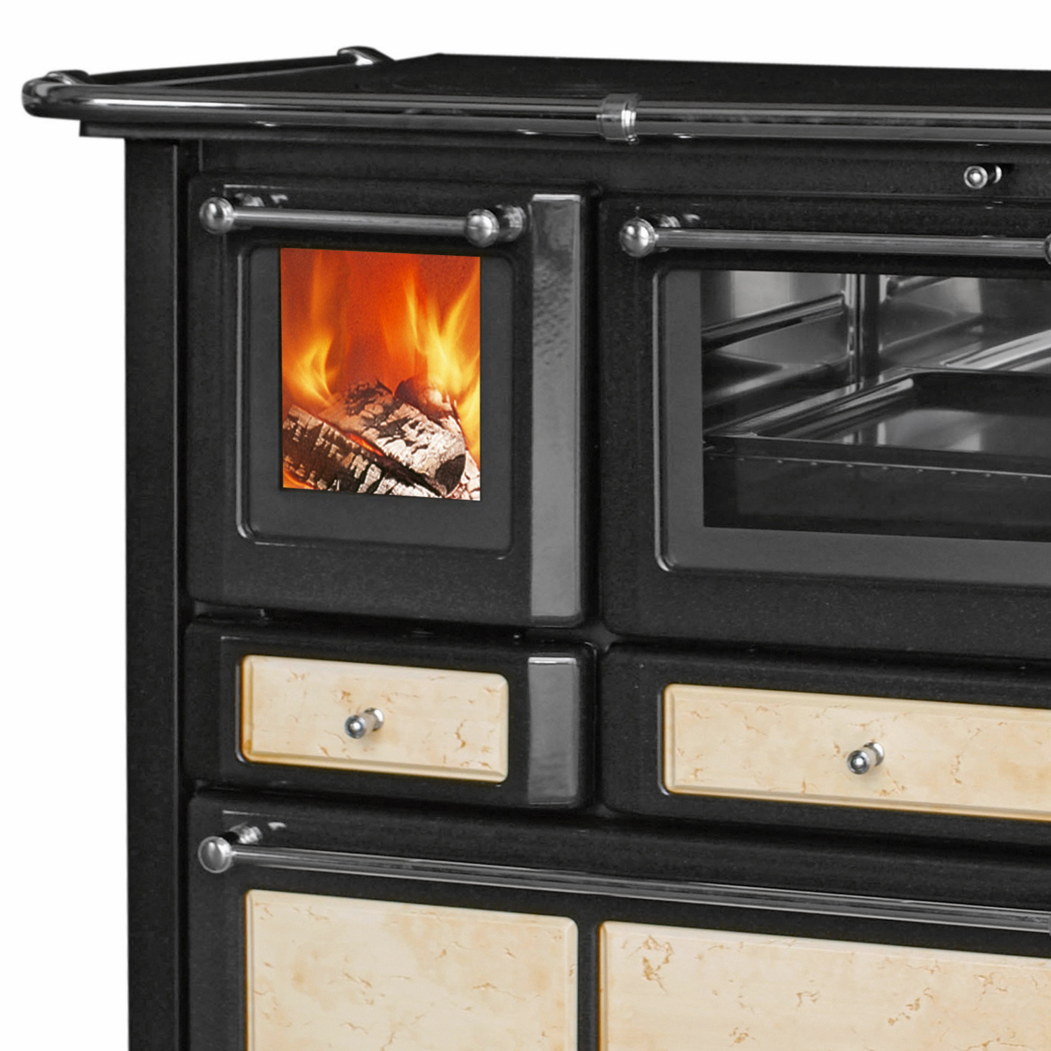 Wamsler K 85 F poêle de cuisine en céramique antique, compartiment de cuisson à droite