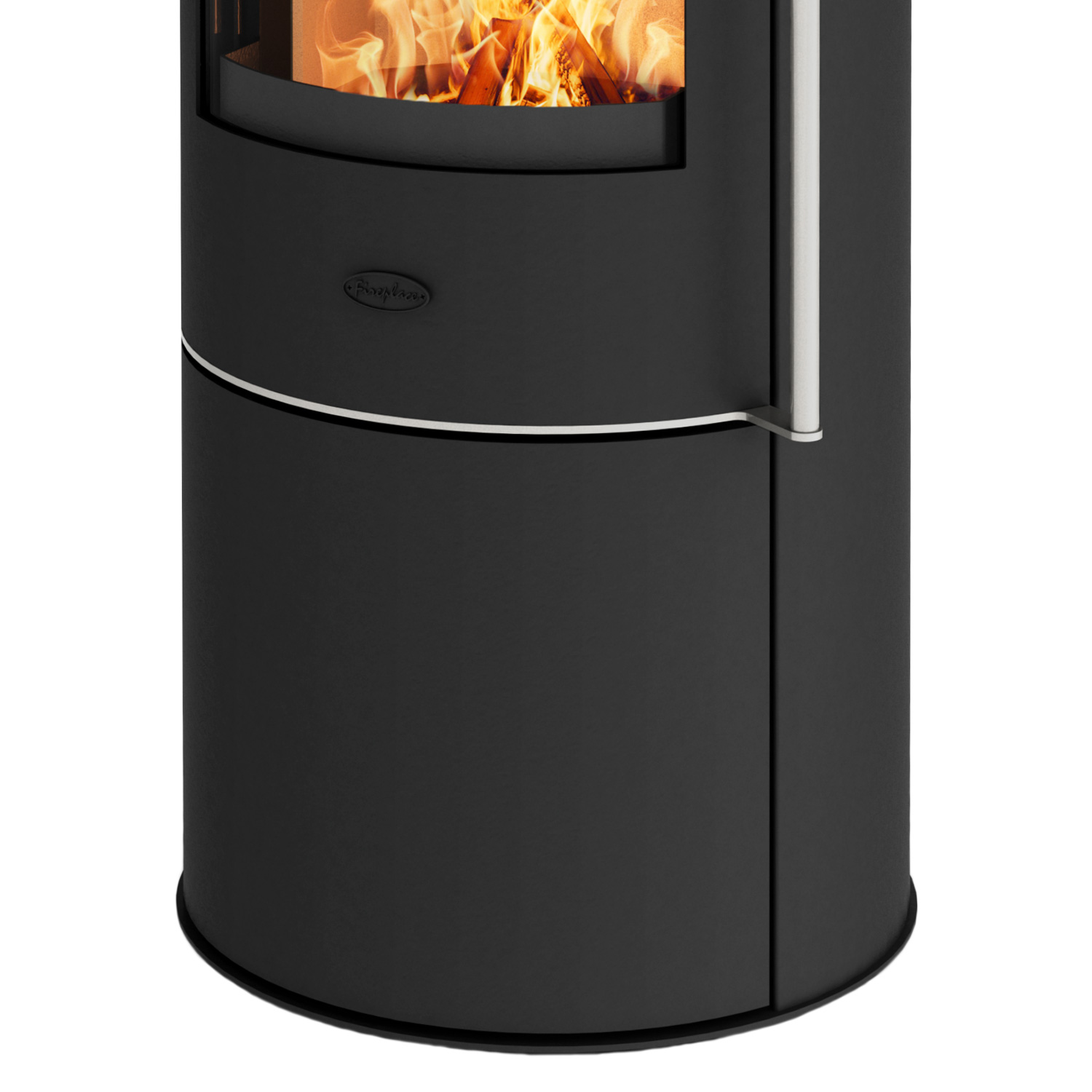 Fireplace Elite Toronto poêle à bois en acier noir avec plaque de recouvrement en céramique.