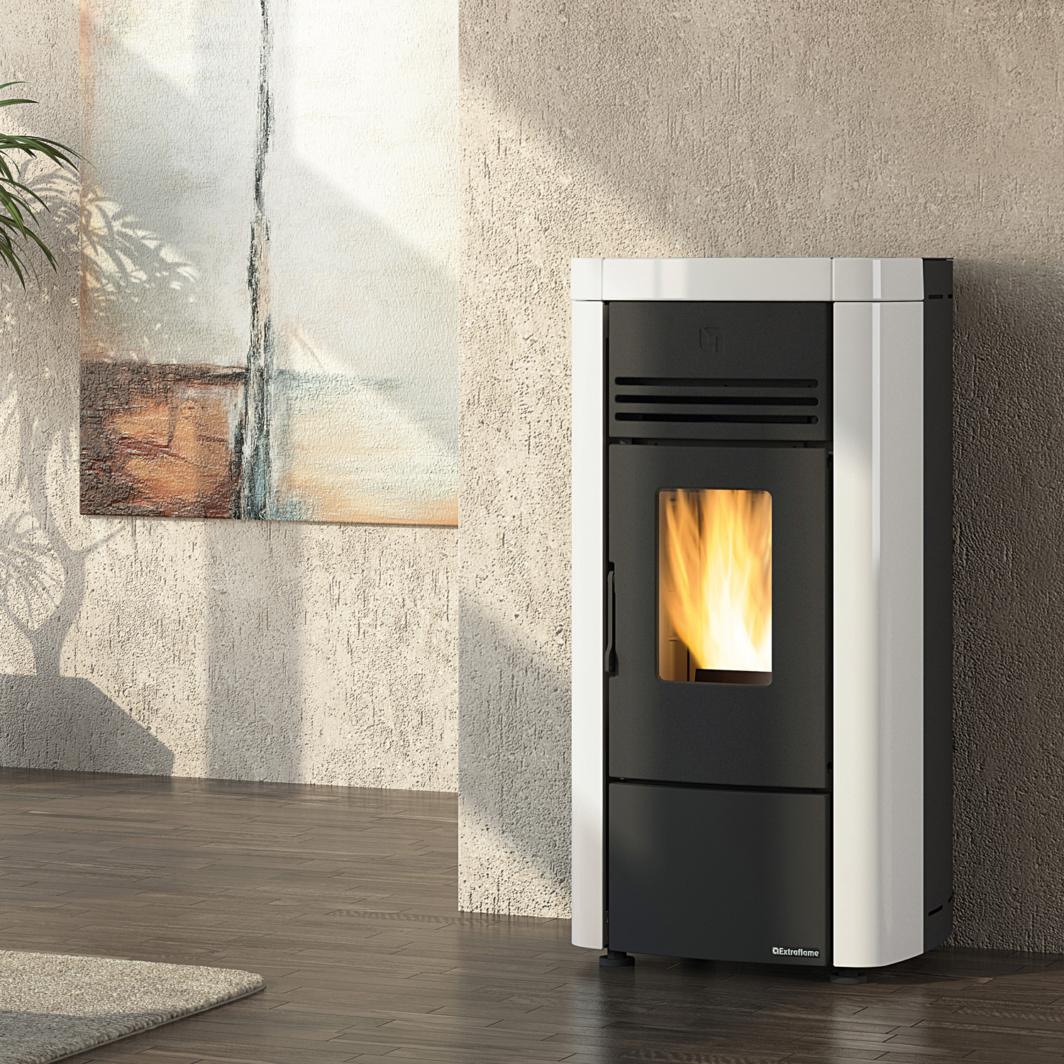 Extraflame Evolution Line Angela Plus EVO poêle à granulés acier blanc