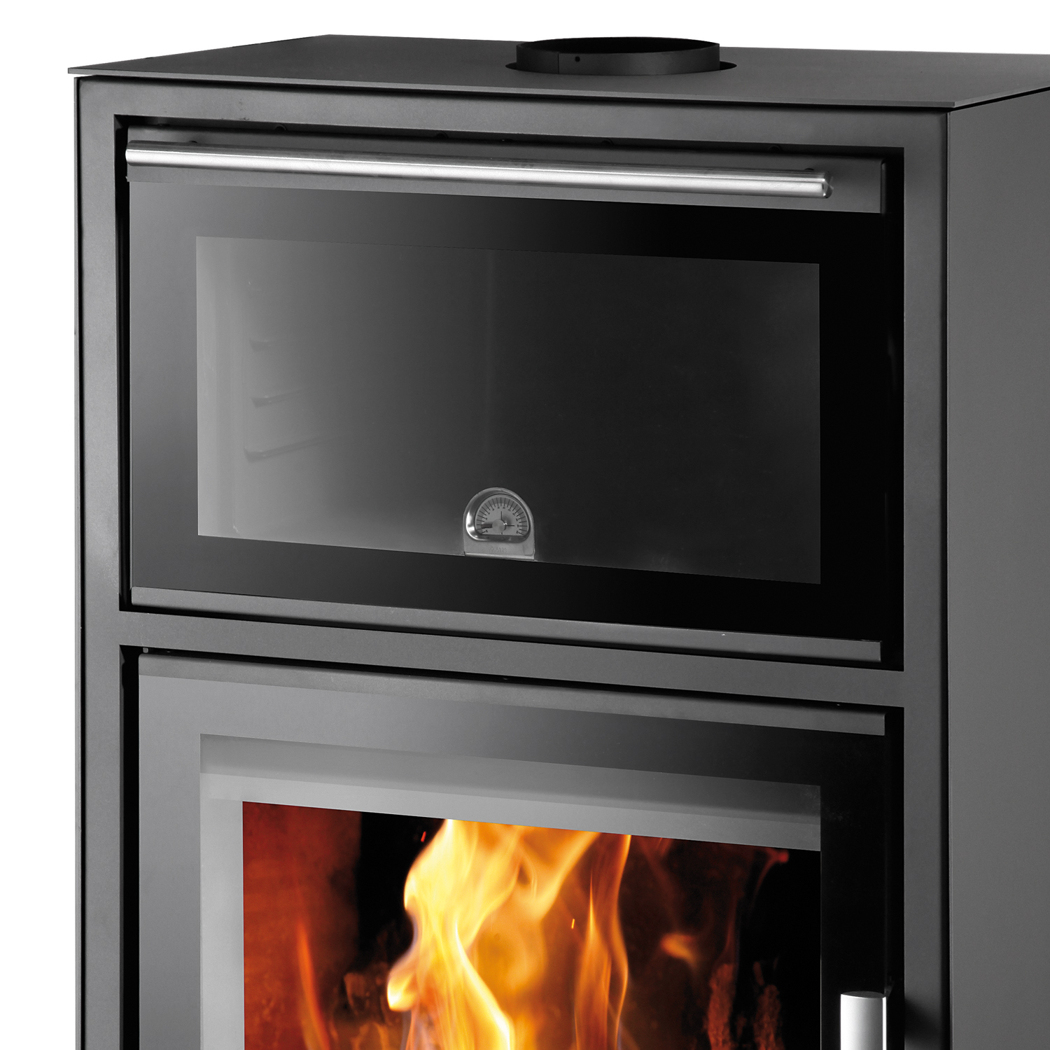 Haas+Sohn London-II easy Back Poêle à bois anthracite perle / acier