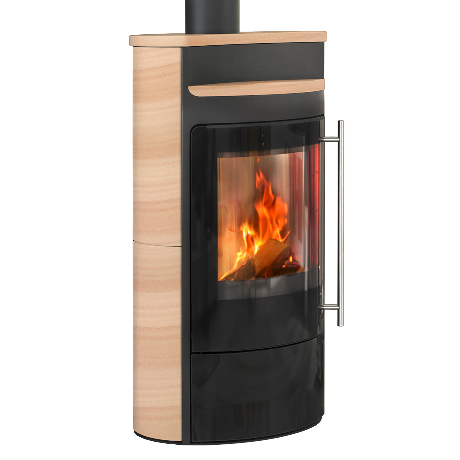 Olsberg Tecapa II Compact Poêle à bois Porte en verre / Céramique Café au lait