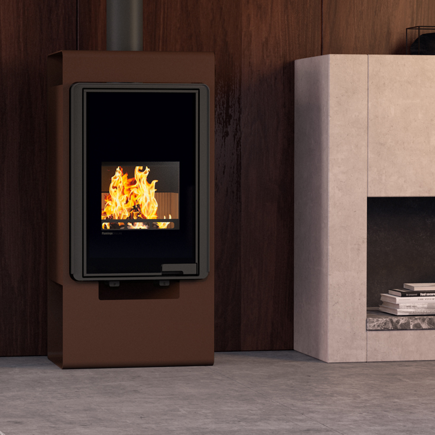 HS Flamingo Deluxe Singa Poêle à bois Marron