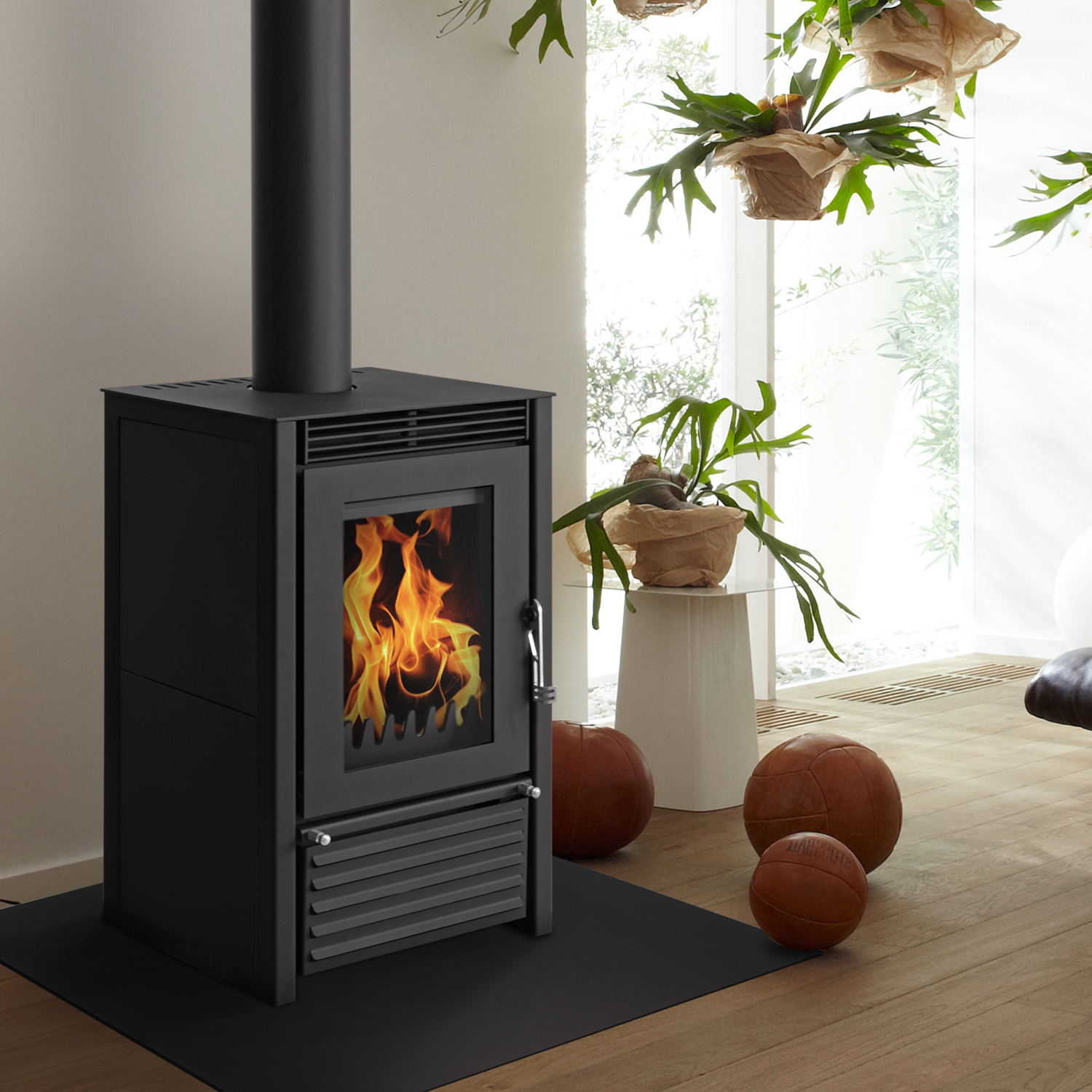 Poêle à bois avec bouilleur Schmitzker Marbella Compact noir