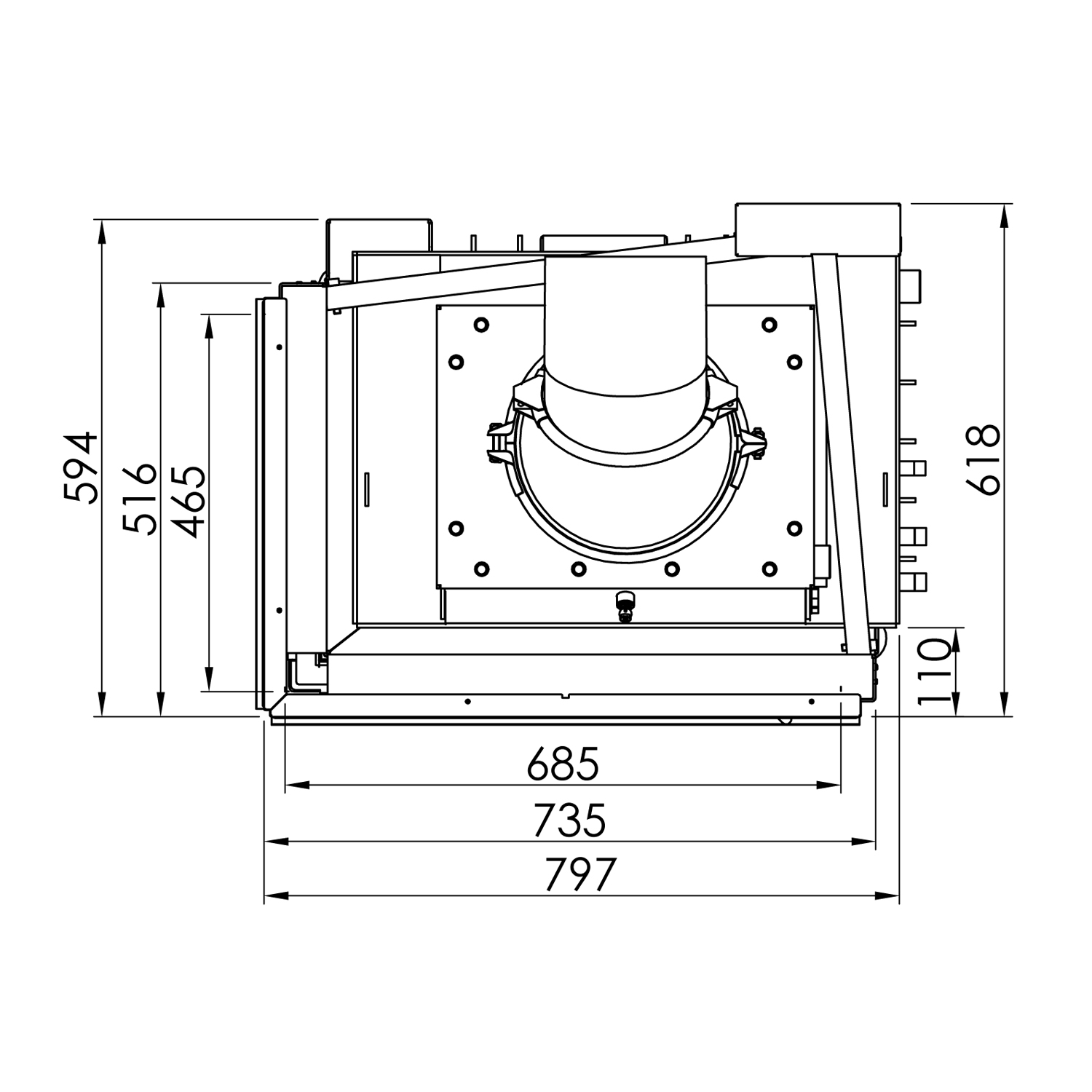Spartherm Varia 2Lh H2O insert de cheminée à eau d'angle