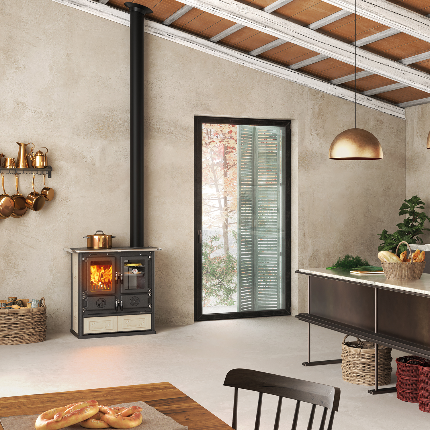 La cuisinière La Nordica Rosetta 5.0 Ceramica Liberty Panna