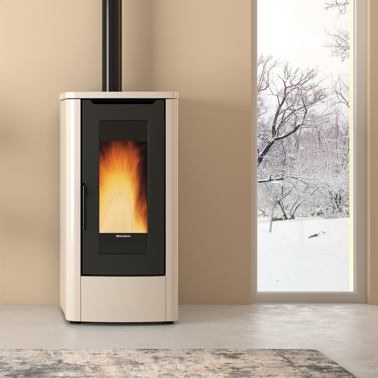 Extraflame Teorema Plus 5.0 EVO poêle à granulés ivoire