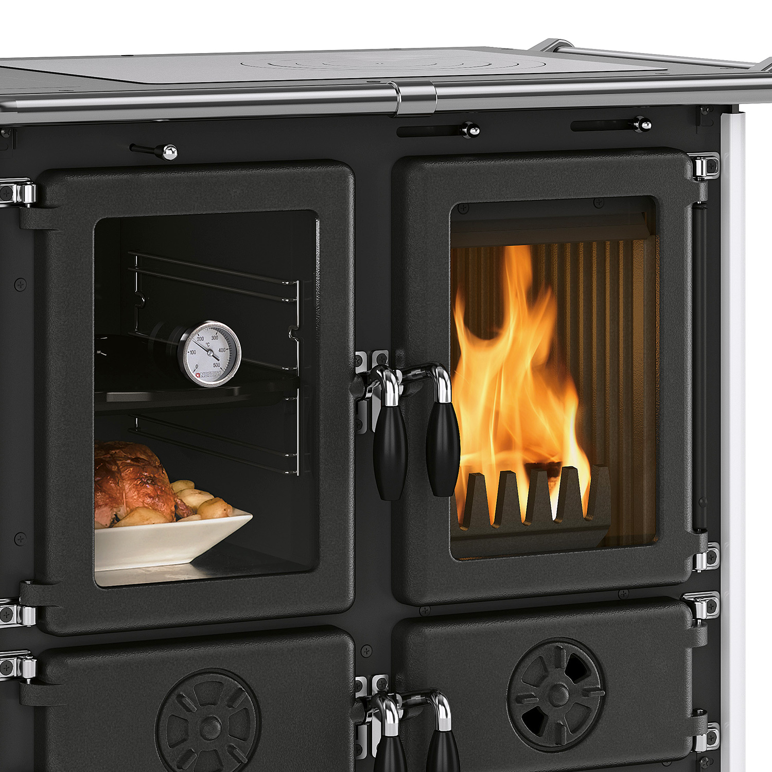 La Nordica Rosetta Sinistra 5.0 Fourneau de cuisine en acier Blanc moucheté
