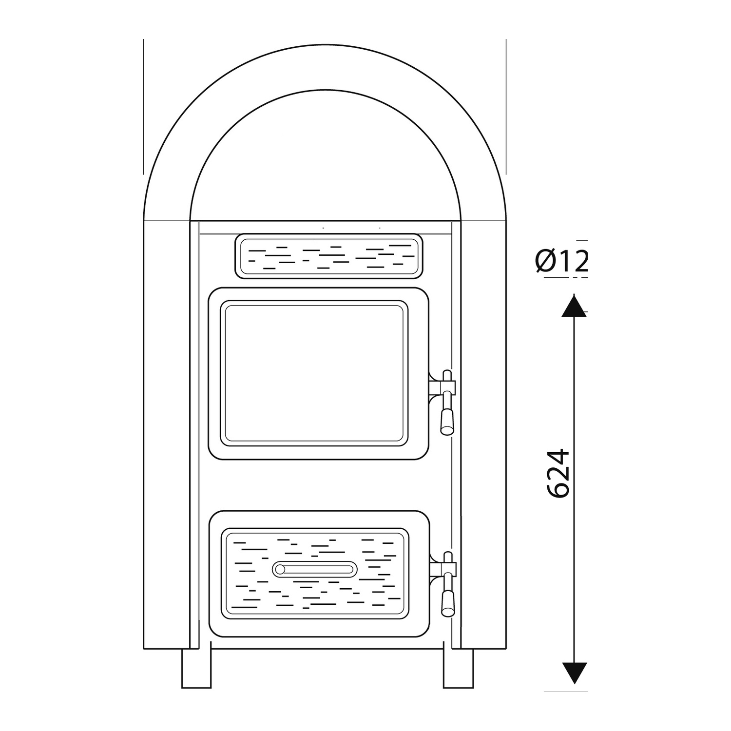 Wamsler poêle à charbon à feu continu Kamino 109-6 A