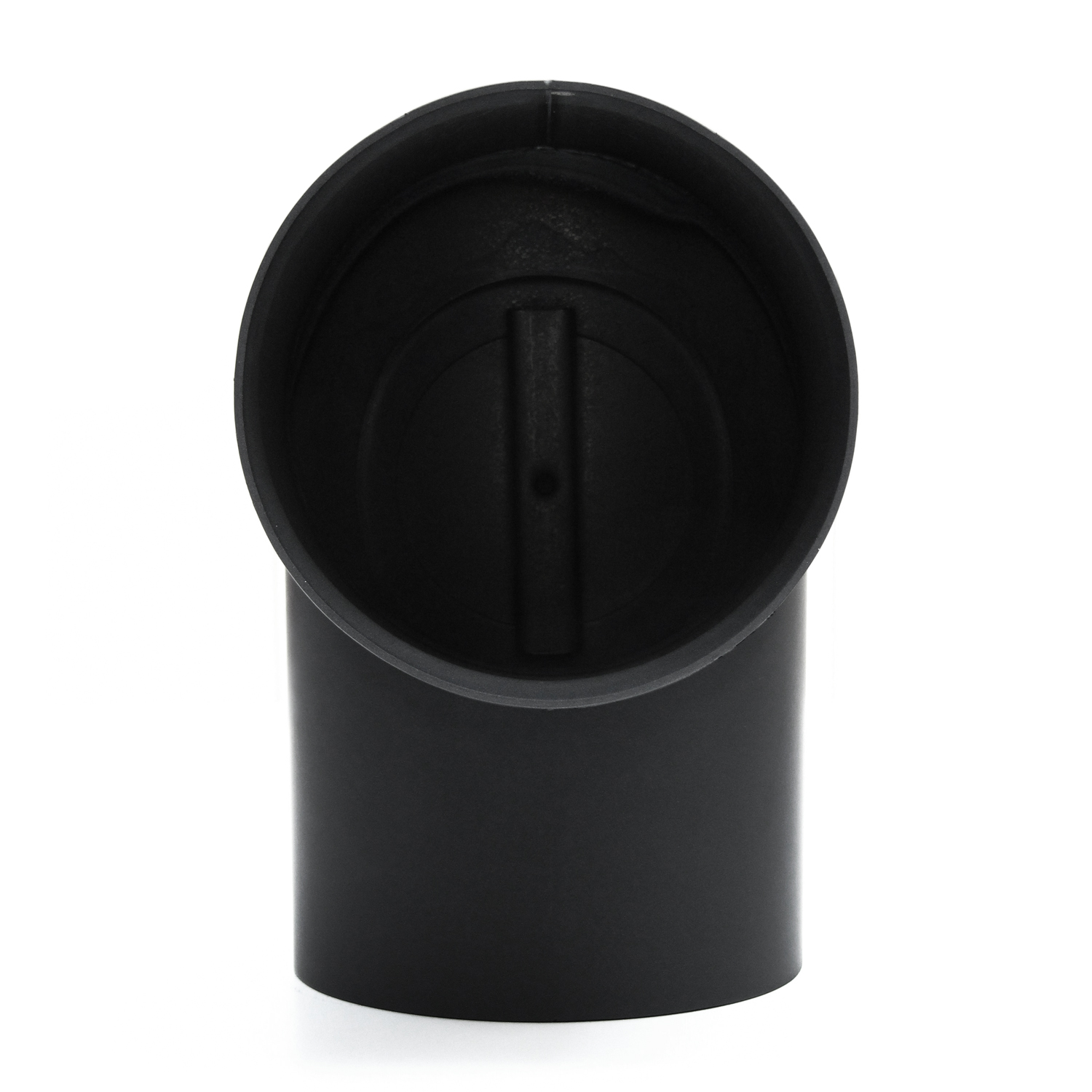 Coude de conduit de fumée / Tuyau de poêle 150 mm - 90° en deux parties avec ouverture de nettoyage noir