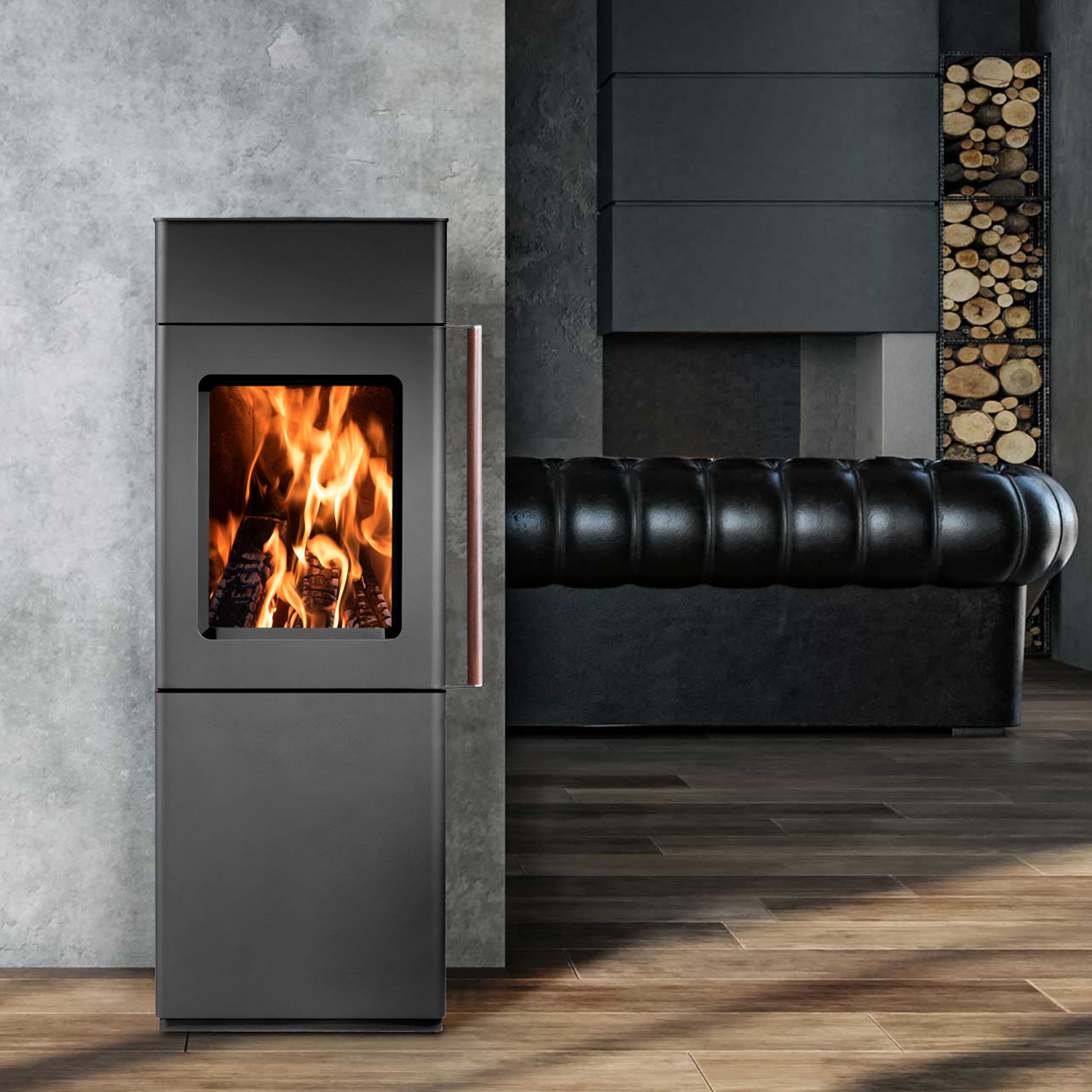 Novaline Bellina S Poêle à bois Acier Noir Novaline Bellina S Poêle à bois Acier Noir