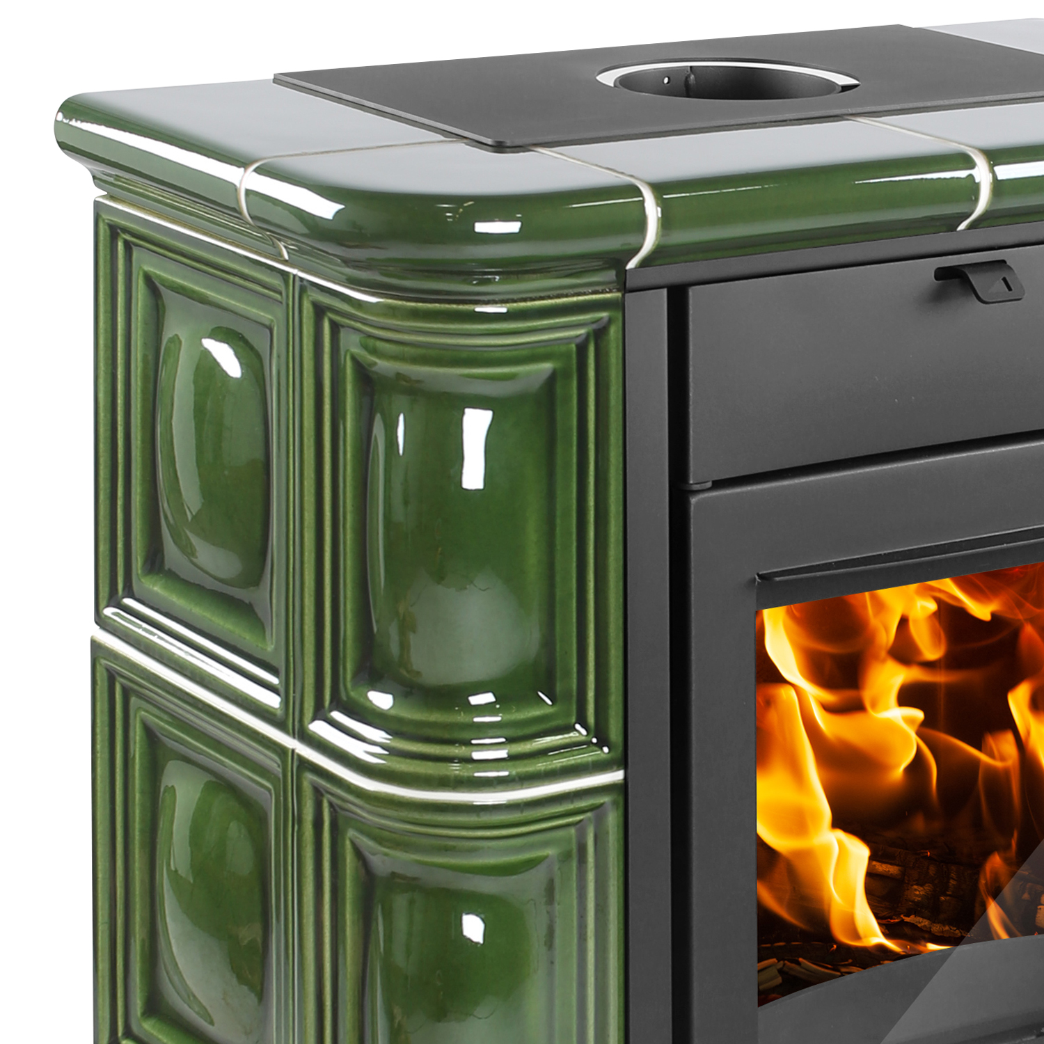 Haas+Sohn Tirol Poêle à bois Noir perlé / Vert