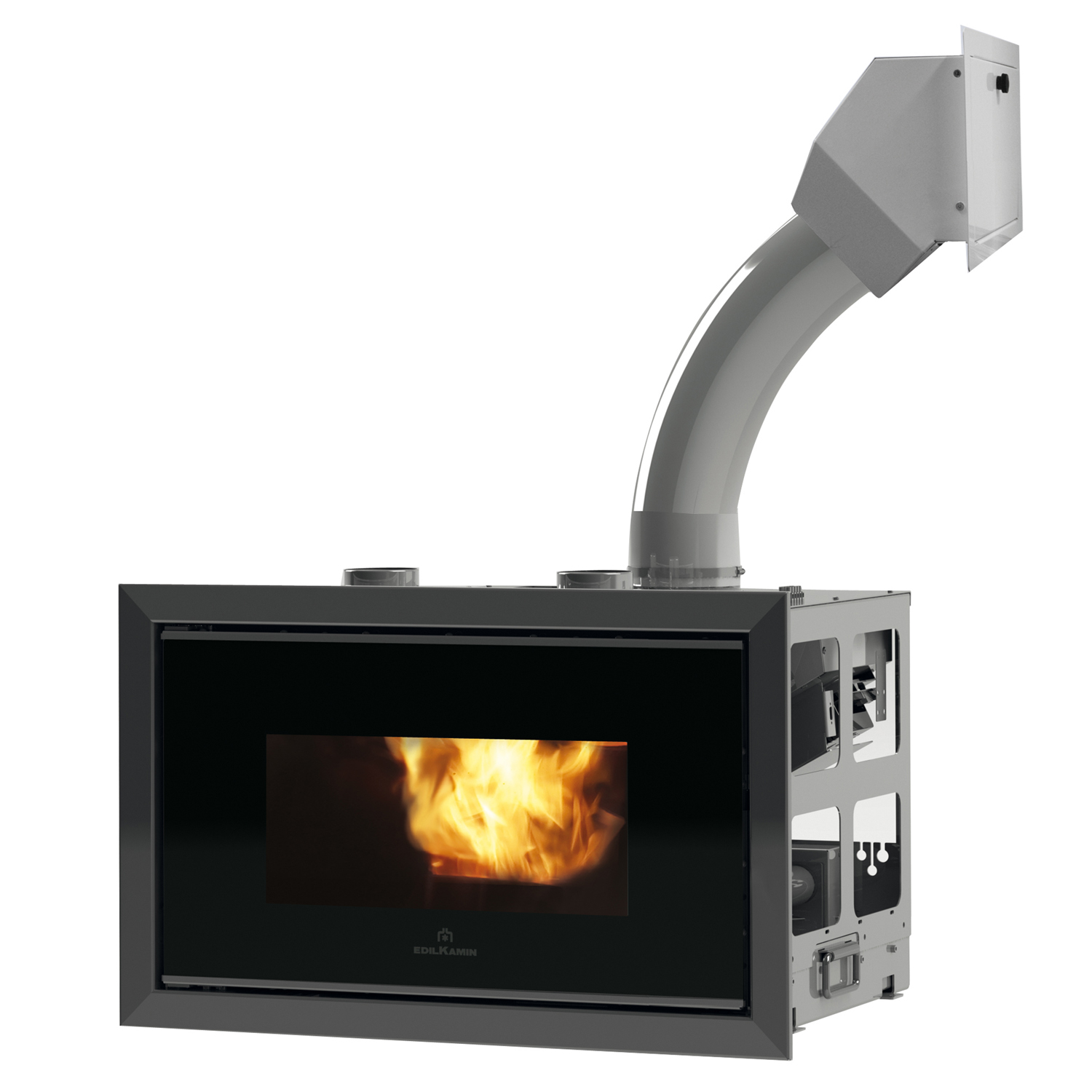 Edilkamin Pellkamin2 12 insert à granulés avec goulotte de remplissage et kit de diffuseur d'air. Edilkamin Pellkamin2 12 insert à granulés avec goulotte de remplissage et kit de diffuseur d'air.
