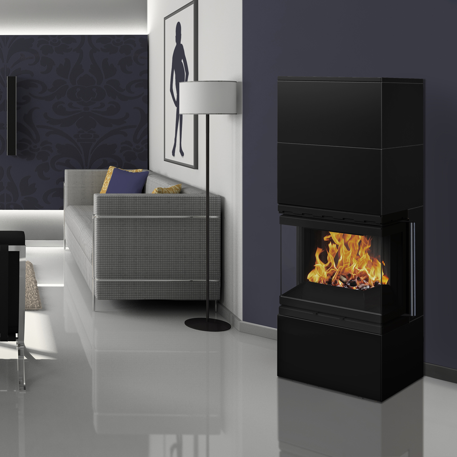 Wamsler Modulo 57/150 U Kit de cheminée Noir Wamsler Modulo 57/150 U Kit de cheminée Noir