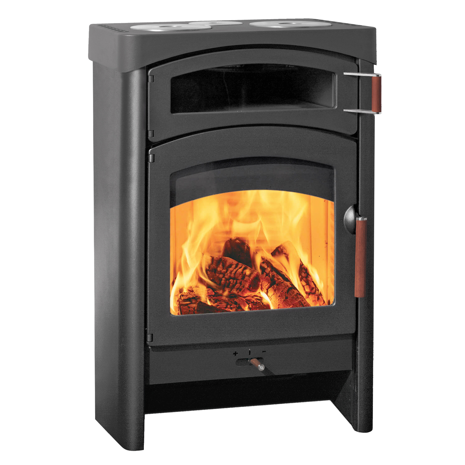 Poêle à bois Austroflamm Pallas Back en acier gris fonte