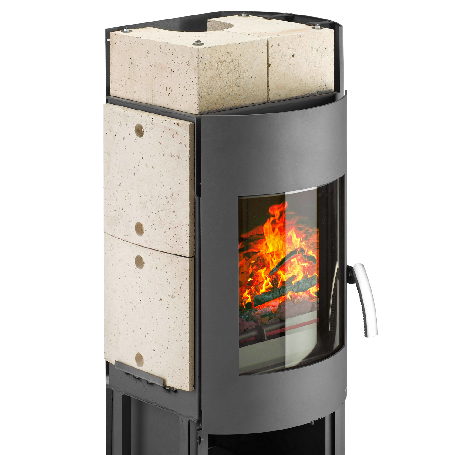 Poêle à bois Wamsler Atlas en acier gris 6 kW Poêle à bois Wamsler Atlas en acier gris 6 kW