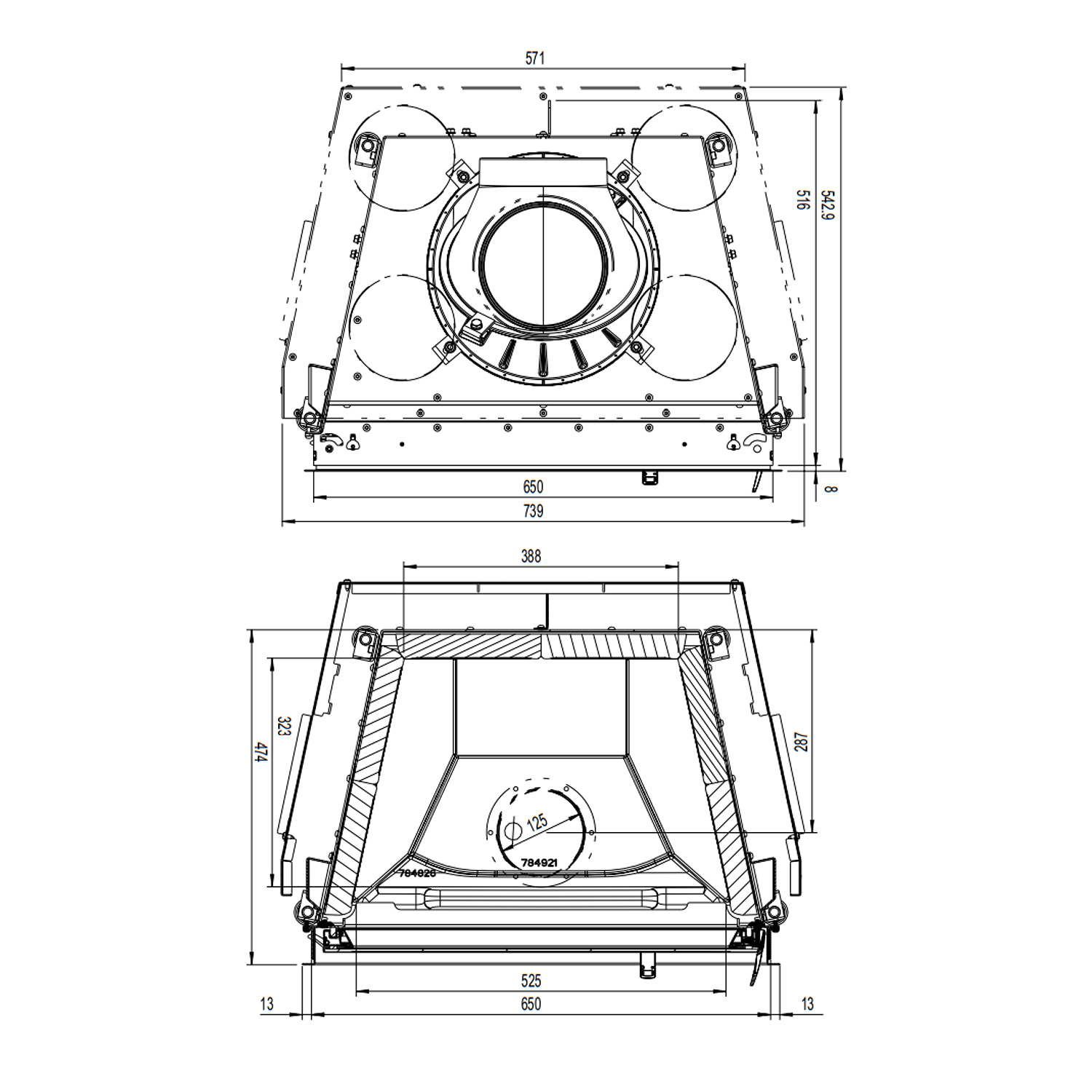Austroflamm 65x57 K 2.0 Insert de cheminée