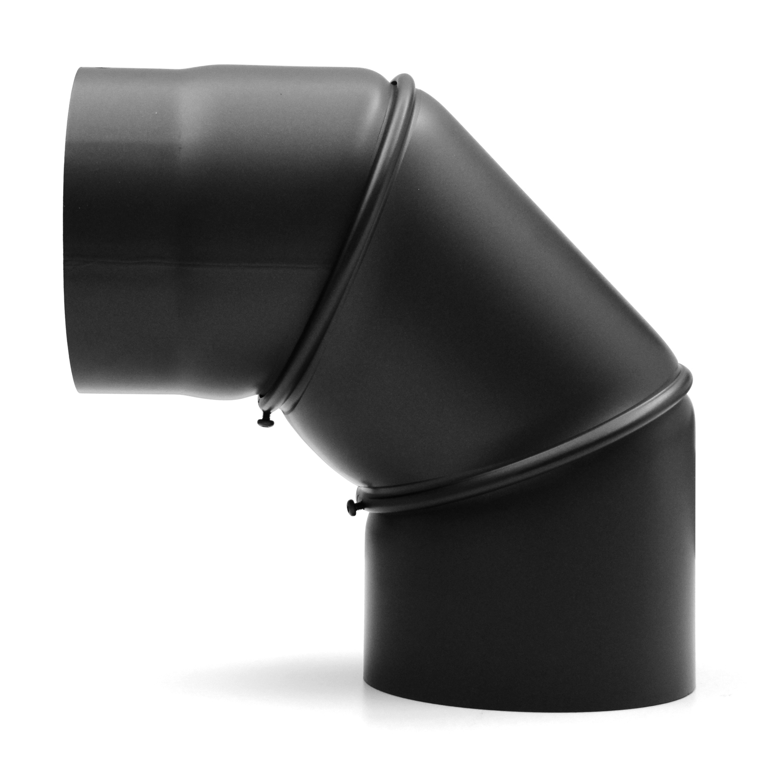 Raik Basic coude de tuyau de fumée 120mm noir 0–90° sans porte pour tuyau de fumée / conduit de fumée Raik Basic coude de tuyau de fumée 120mm noir 0–90° sans porte pour tuyau de fumée / conduit de fumée