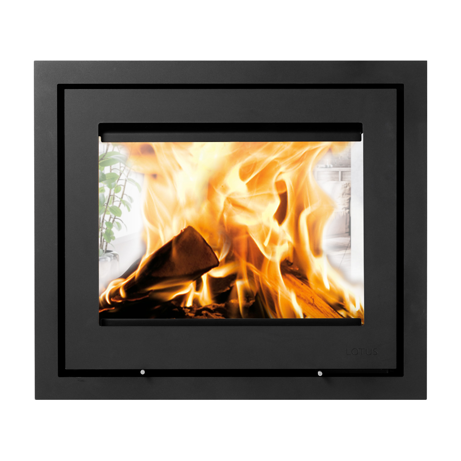 Lotus H570 T insert de cheminée couleur noire, charnières à droite