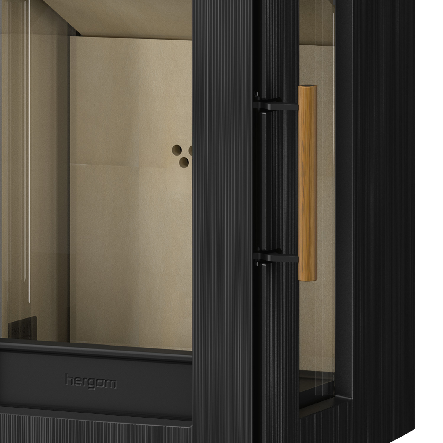 Poêle à bois Hergom Glow en fonte noire avec pied