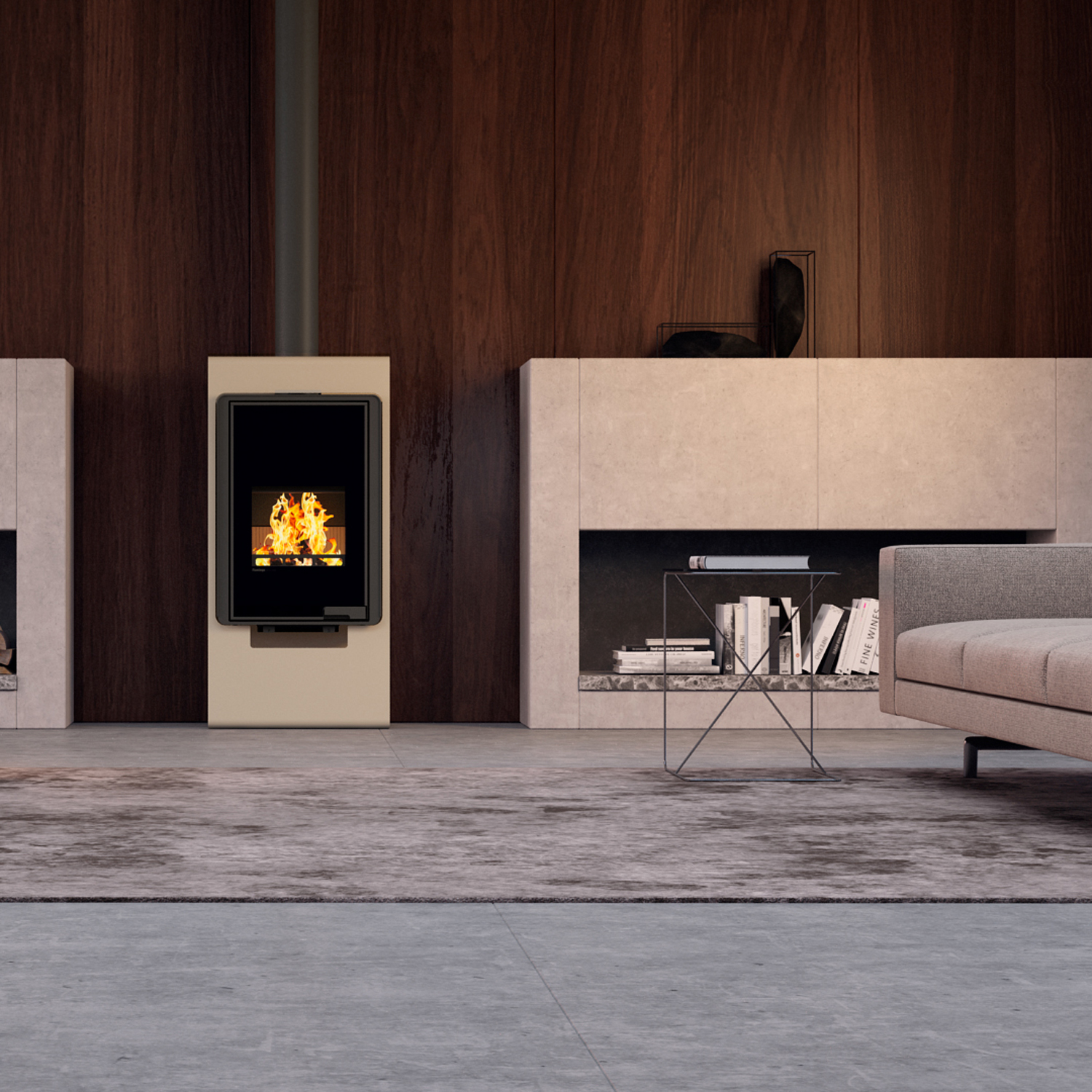 HS Flamingo Deluxe Singa Poêle à bois Crème