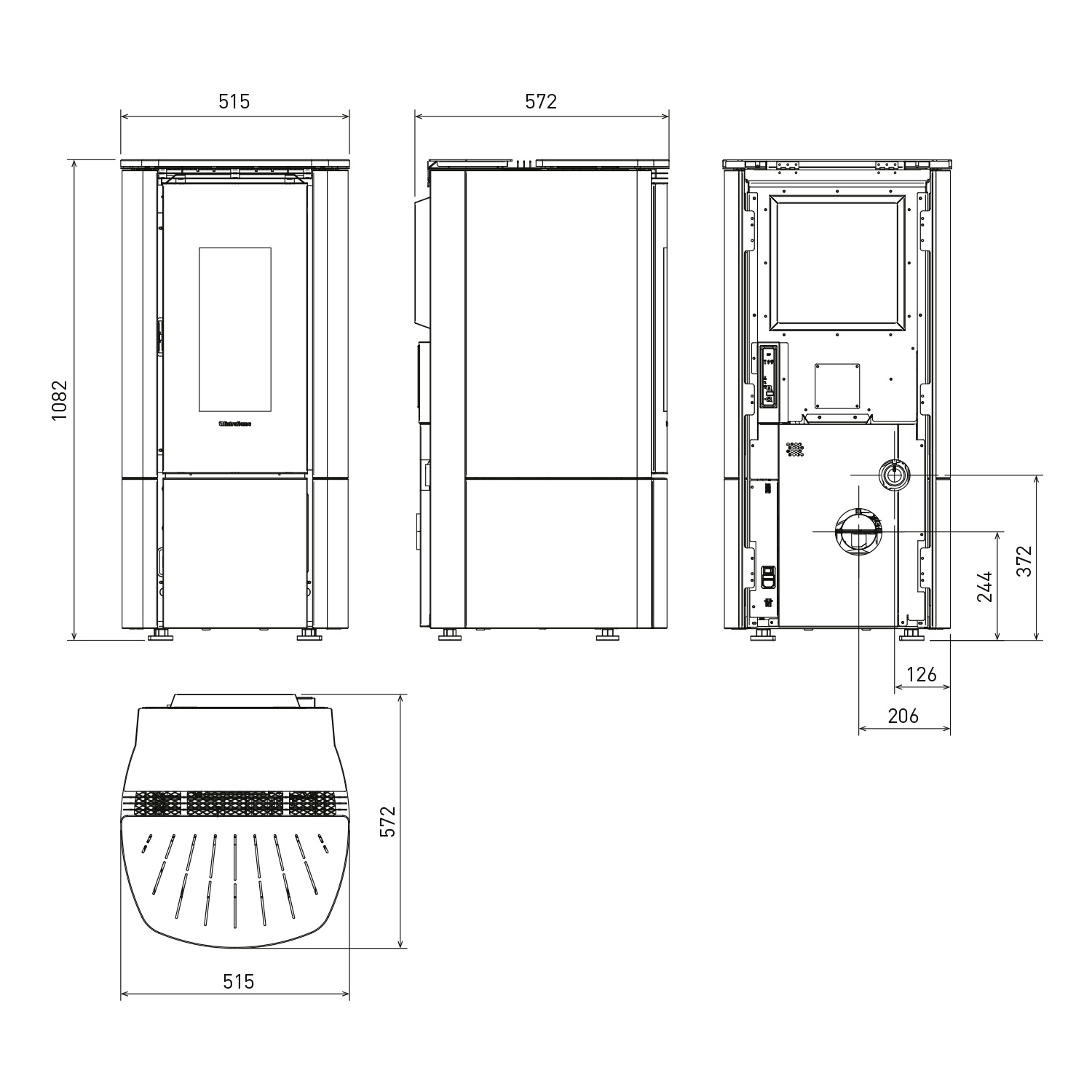 Extraflame Evolution Line Katia 11 poêle à granulés acier bronze