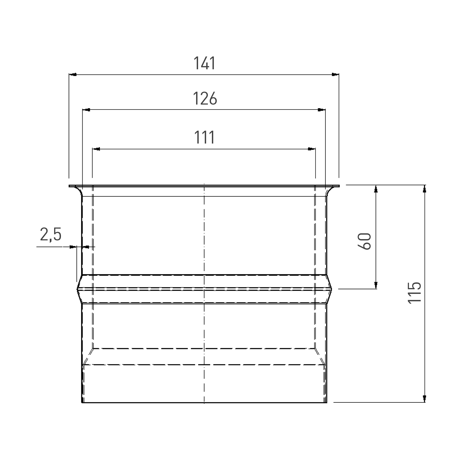 Raik Tuyau de fumée / Tuyau de poêle 120mm - Doublure double paroi non revêtue