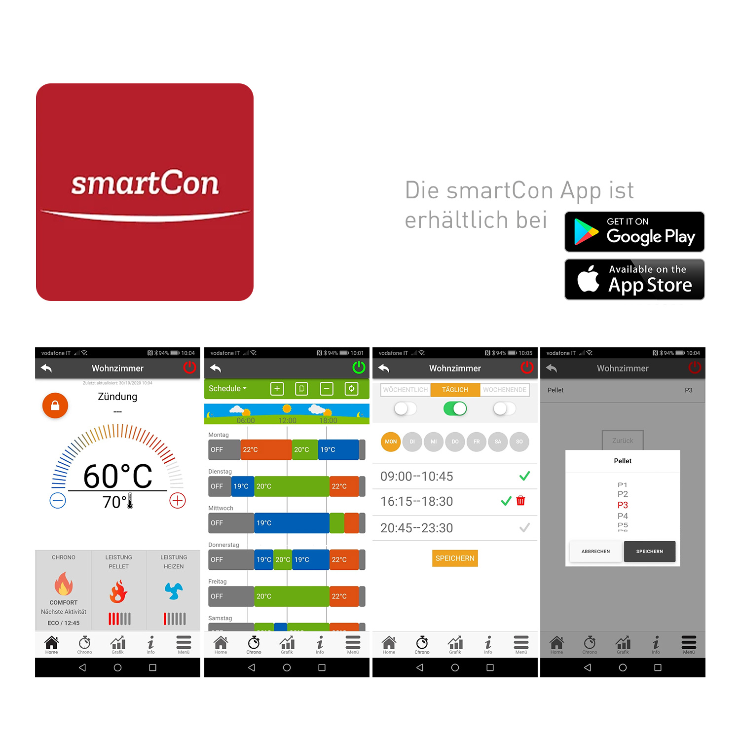 Justus smartCon-WiFi-Modul App pour poêles à granulés