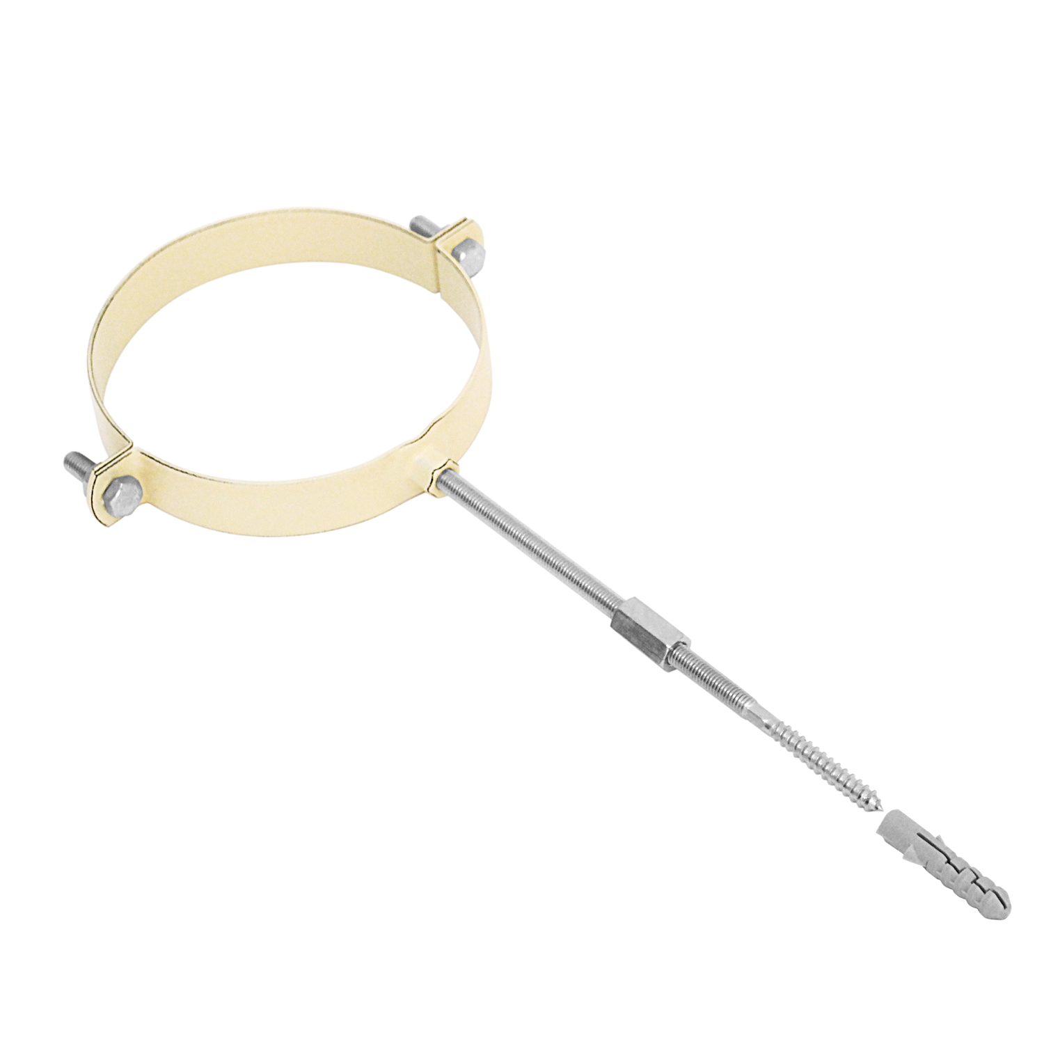 Raik conduit de fumée / tuyau de poêle émaillé 130 mm - collier de serrage ivoire