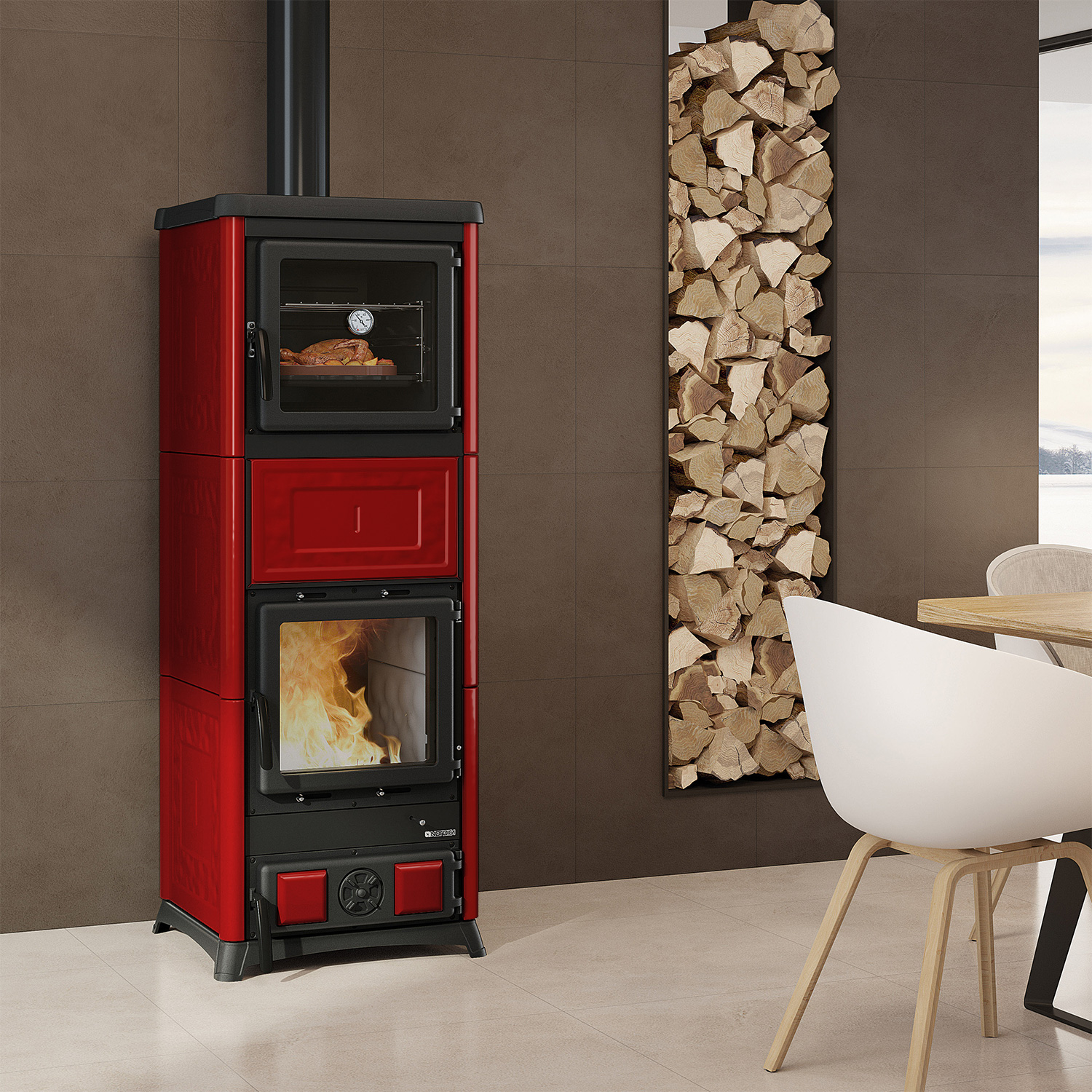 La Nordica Prestige Line Nova Forno Poêle à bois Bordeaux