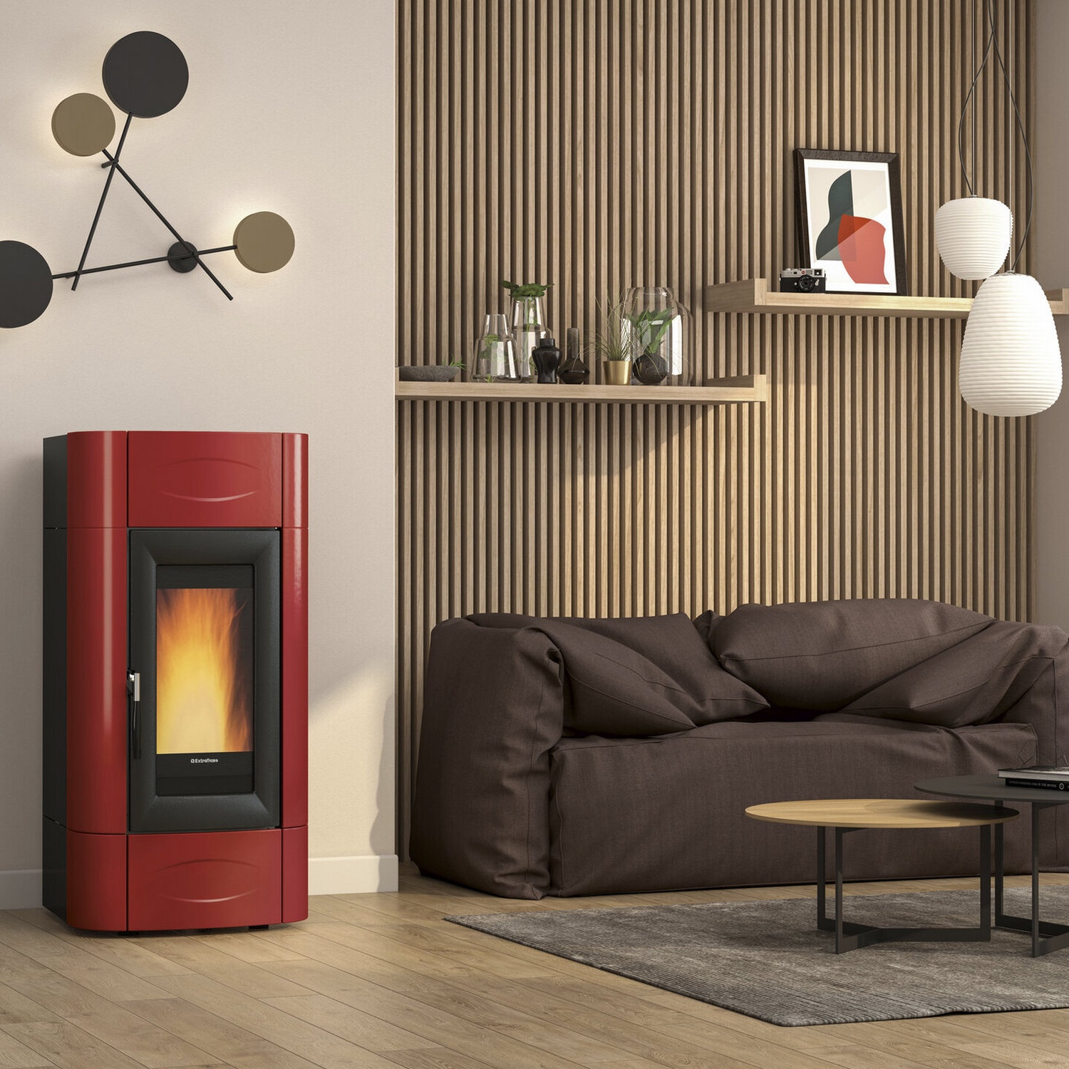 Extraflame ISIDORA IDRO H23 5.0 EVO - Rouge bordeaux poêle à granulés bouilleur EVOLUTION LINE