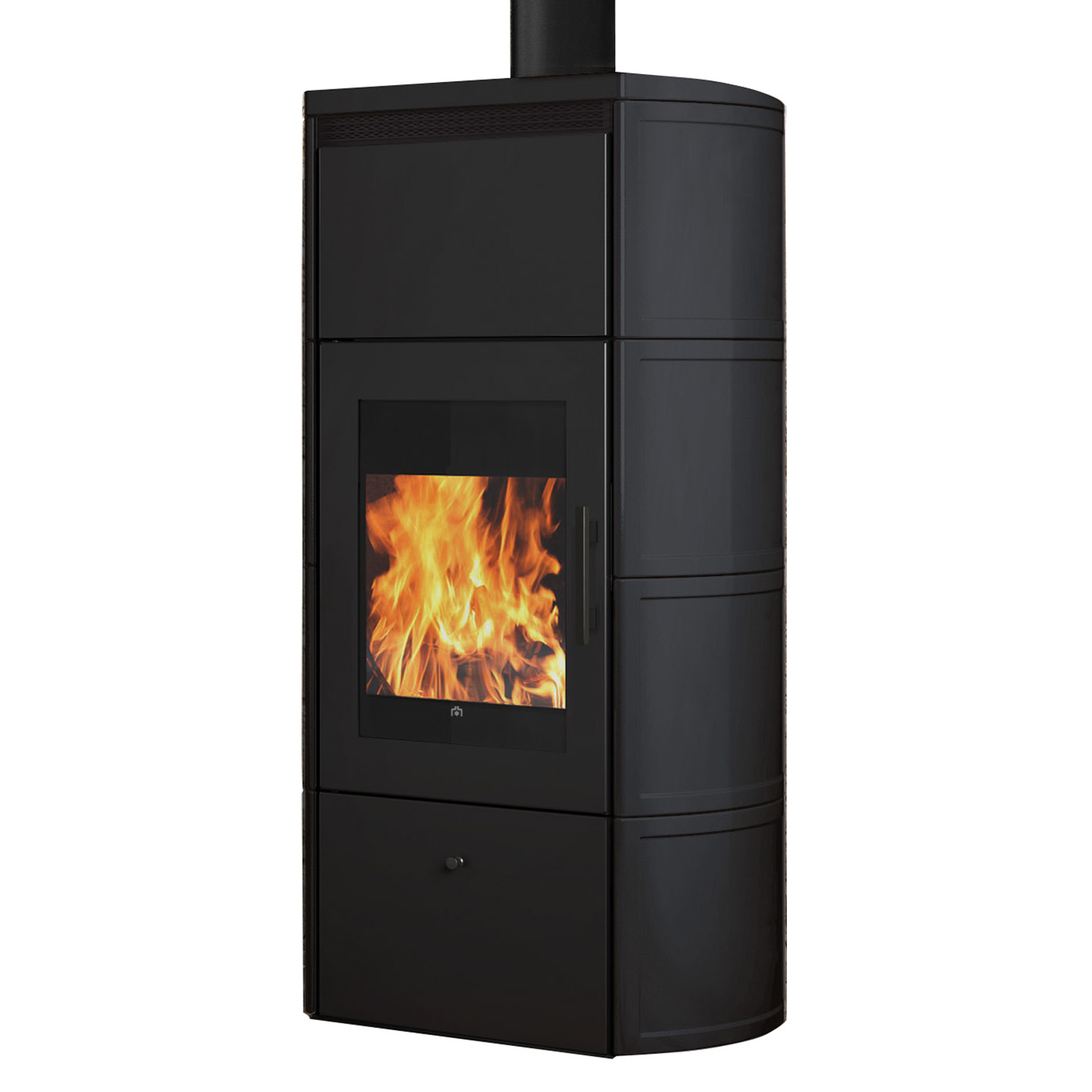 Edilkamin Flamma 14 CS Poêle à bois hydraulique en céramique gris foncé