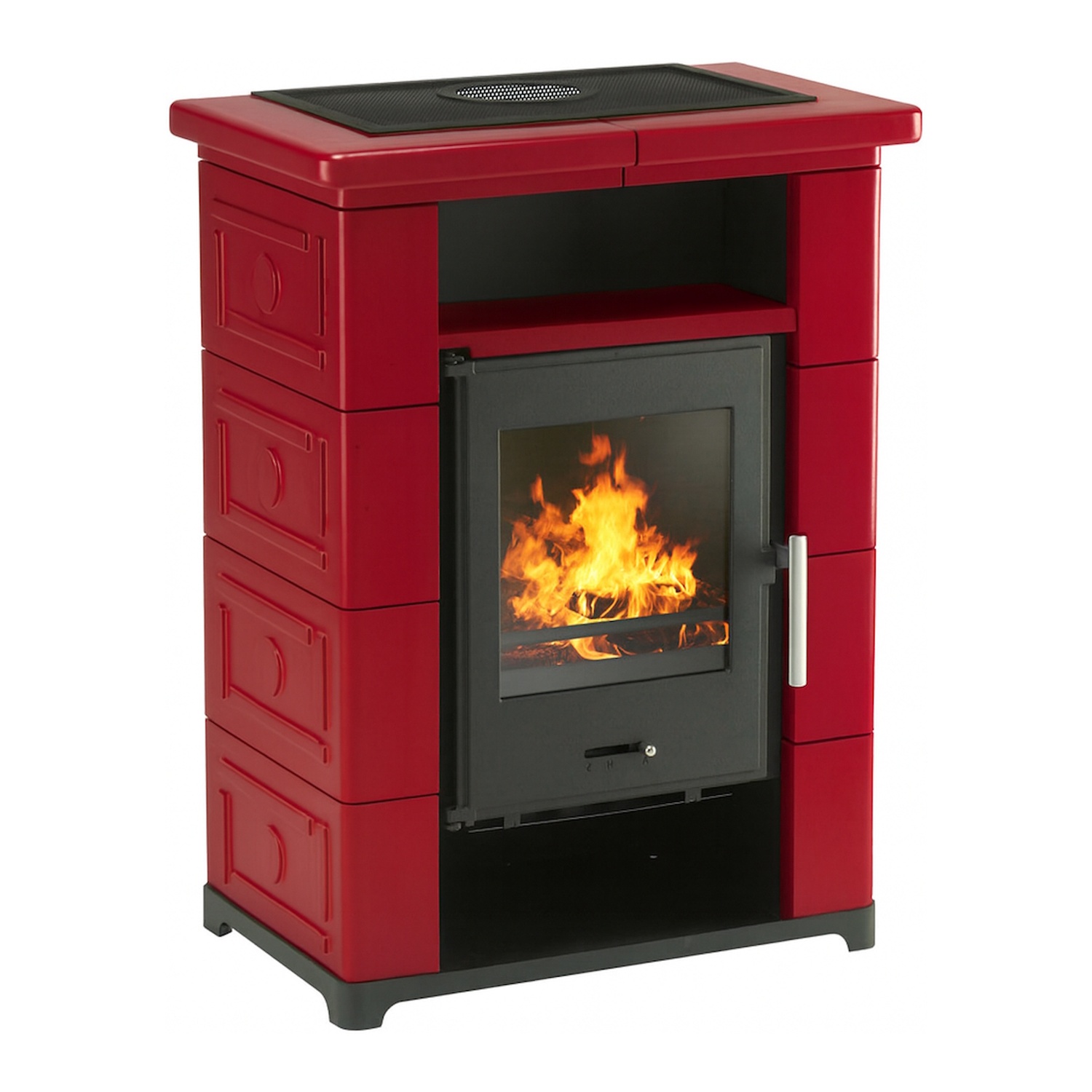 Wamsler poêle à bois « Montafon » céramique bordeaux nouveauté 2025