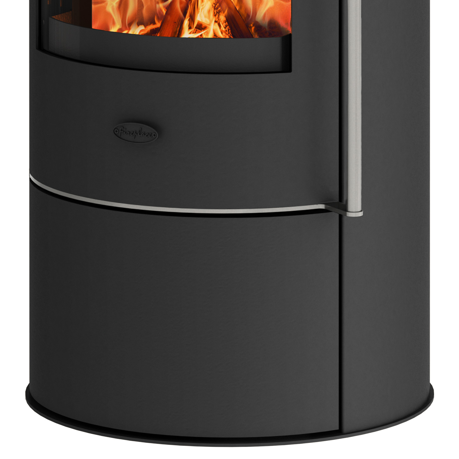 Poêle à bois Fireplace Elite Angerona en acier noir avec plaque de recouvrement en verre + 1 m³ de bois de chauffage gratuit