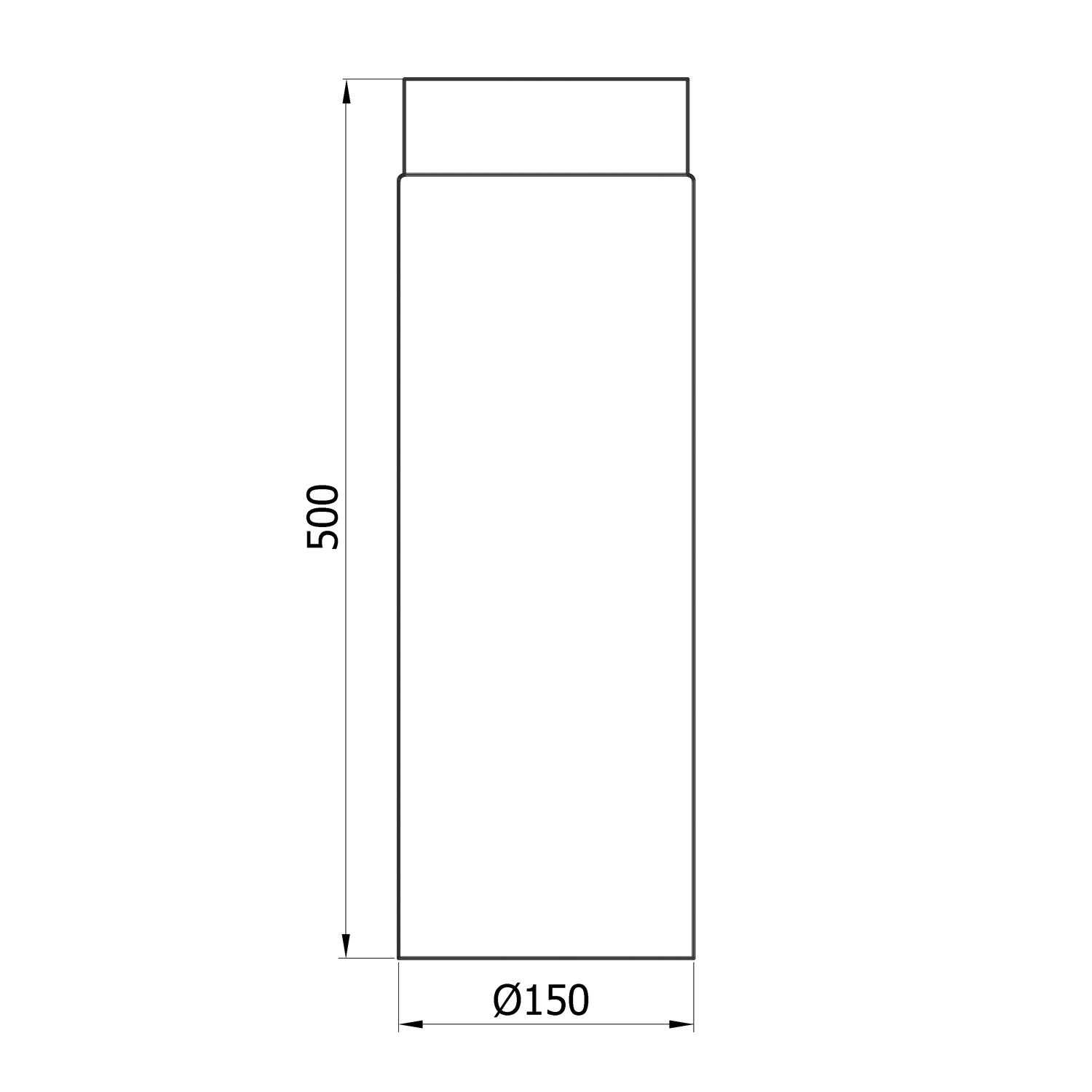 Raik Basic élément de longueur 150mm gris fonte L:500mm pour tuyau de fumée / conduit de fumée