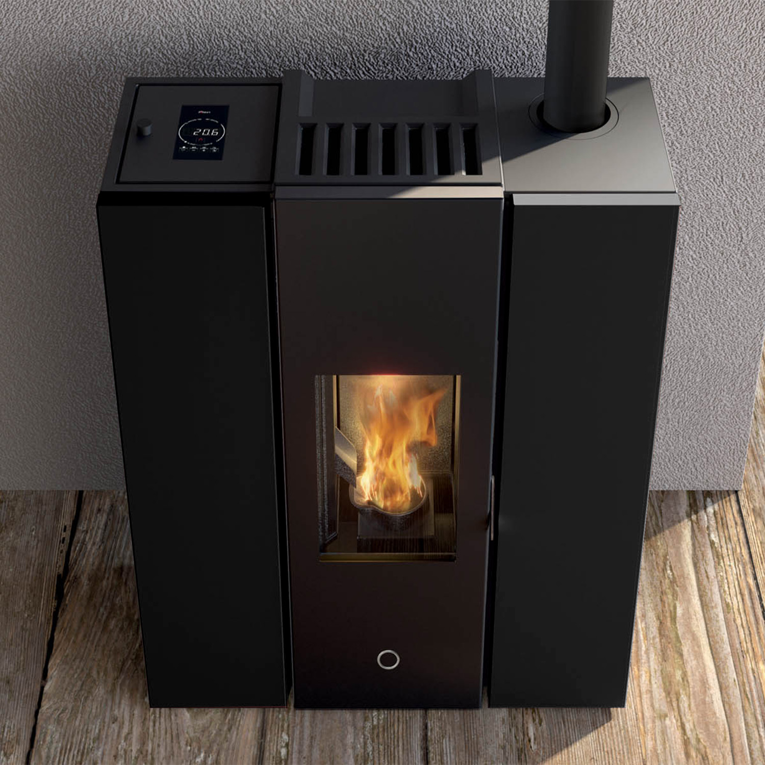 EK63 Gotha 70 Evo Poêle à granulés acier noir