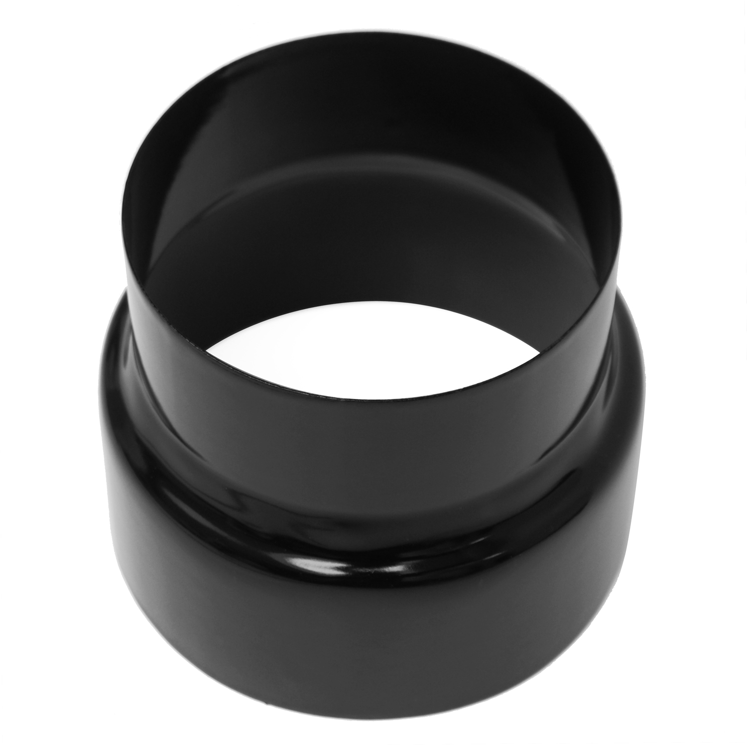 Réduction de tuyau de poêle / conduit de fumée émaillé 150 mm - 120 mm noir