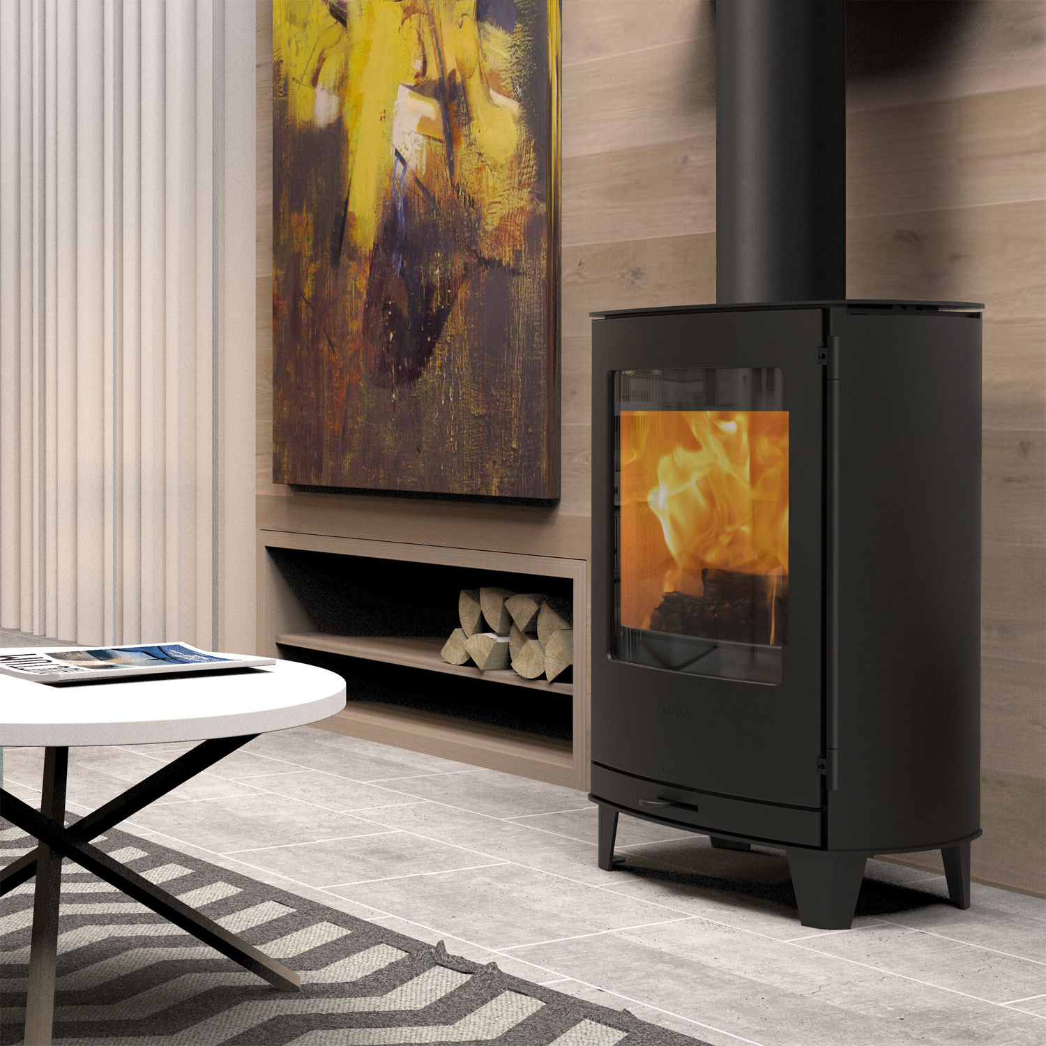 Lotus Jubilee Base poêle à bois acier noir