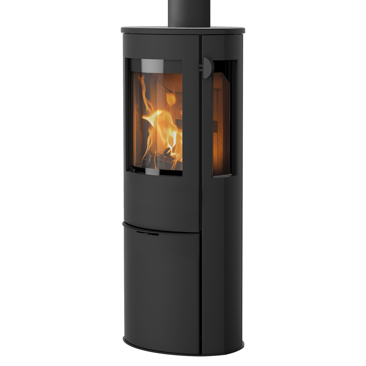 Poêle à bois Lotus Liva 6G Noir, évacuation des fumées par le haut